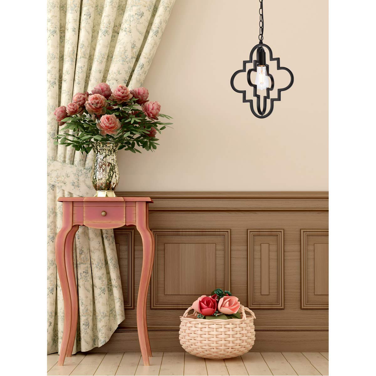 Living District Indoor Modern Home Decorative Bright Ceiling Sandara 1 Light Pendant in Black