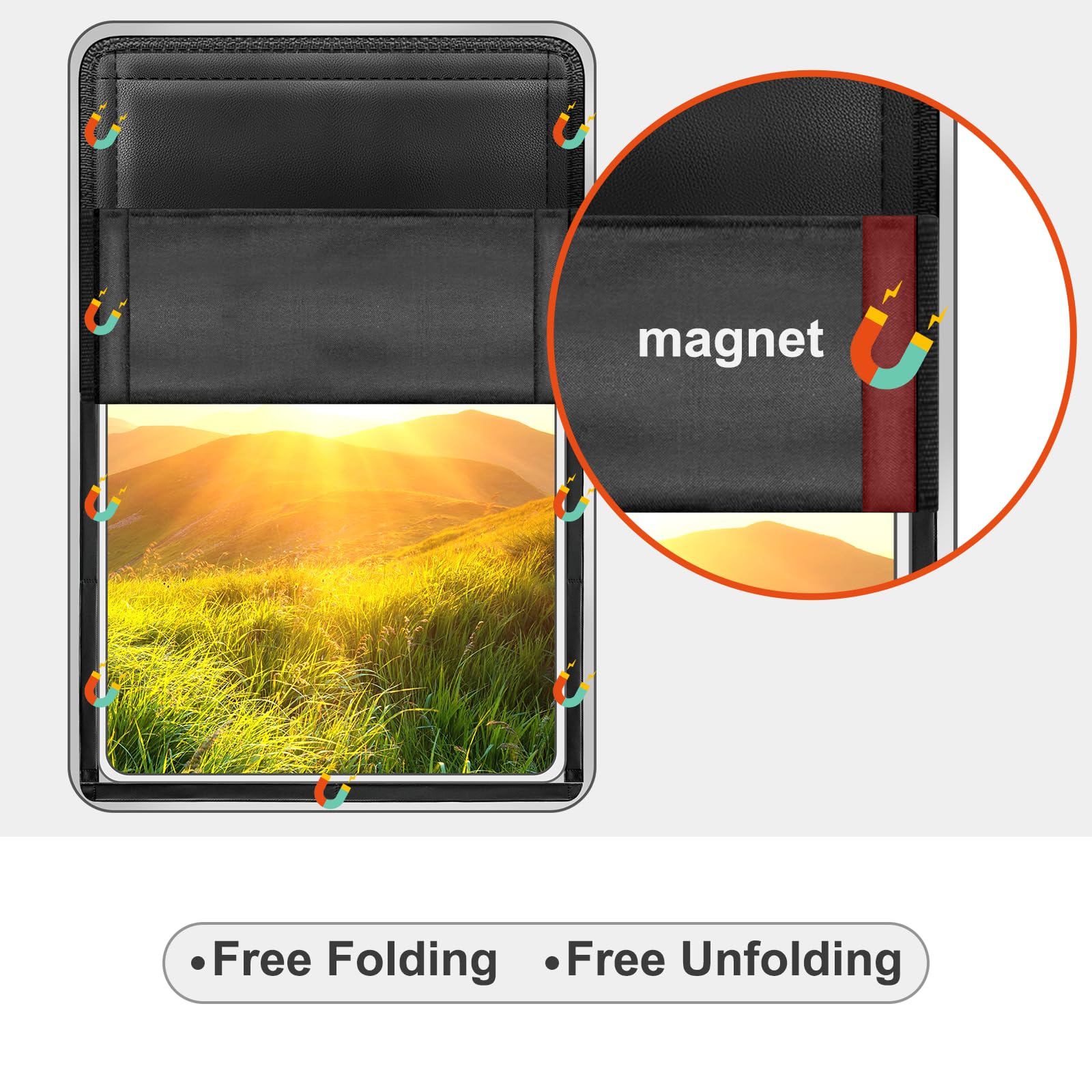 Rv Door Window Shade Cover 2 Pack- Magnetic Rv Blackout Window Cover With Uv Protection And Privacy Features (25 * 16 In) Foldab