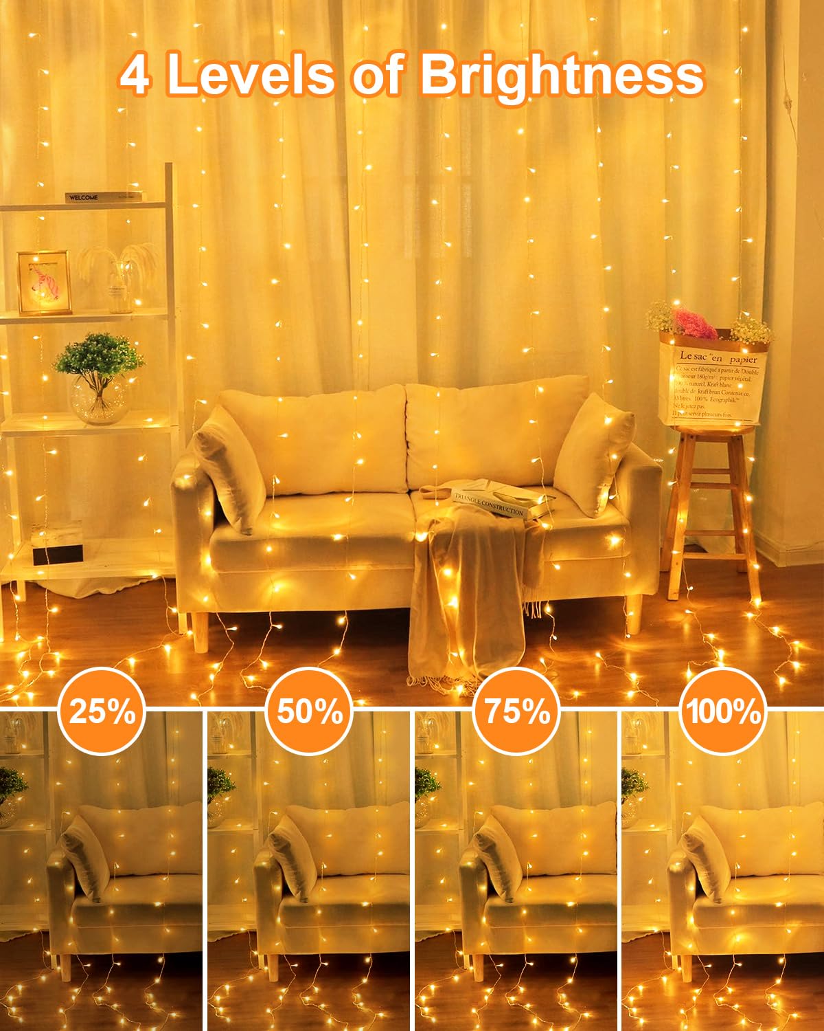 125Ft 380 Led Warm Christmas Lights, Plug In Christmas String Lights Connectable, Timer & Memory, Waterproof Twinkle Tree Light