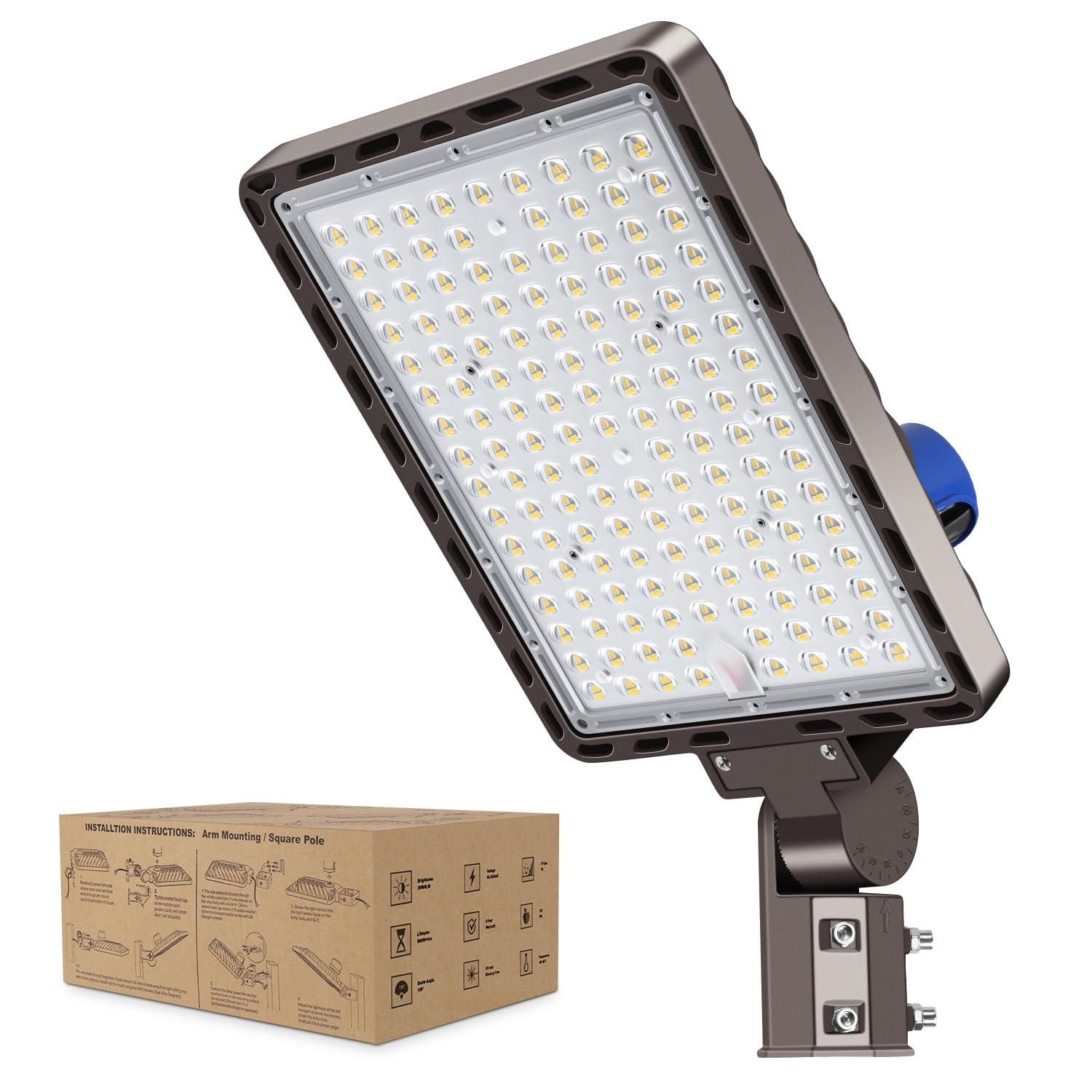 Dream Eeve 350W LED Parking Lot Light Slip Fitter Mount 52500LM Dusk to Dawn 5000K Outdoor Area Security Commercial IP65 Waterpr