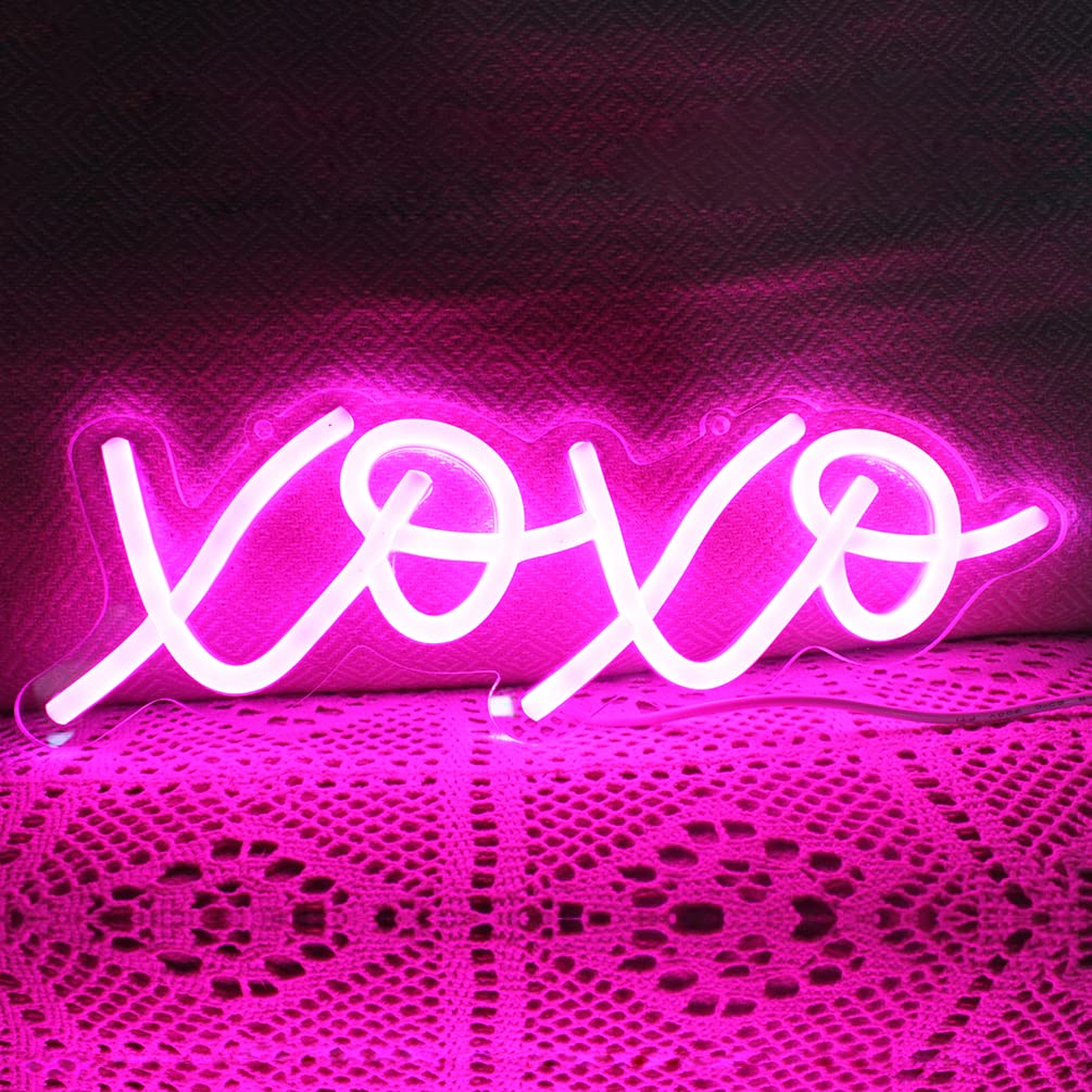 DAKABUKA LED Neon Light Sign for Bedroom Decor, USB Powered, Pink, Model NL010-xoxo Apink