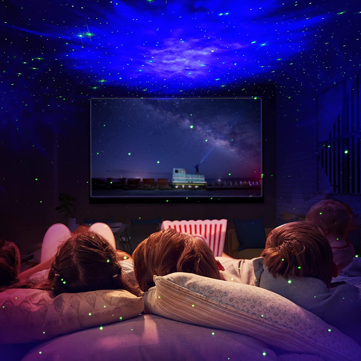 SFOUR Star Projector LED Lamp - Galaxy Night Light, Astronaut Design, Black Gold, Remote & Timer, Ideal for Kids & Adults, Model A-S-123