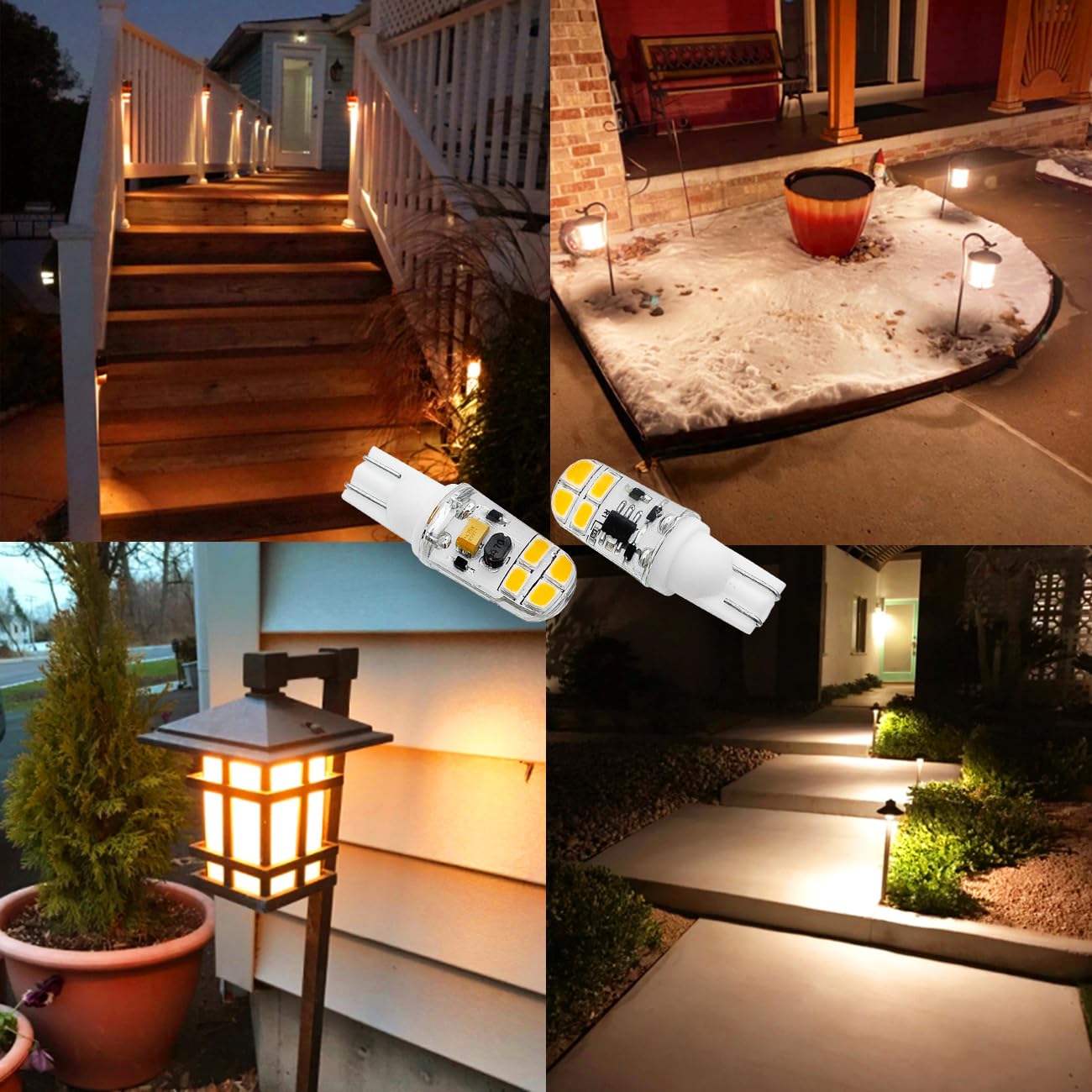 KAKEMONO 2W LED Bulb, 12V/24V T10 Wedge, 2700K Warm White, Model 10PT10SS2WW, 10 Pack