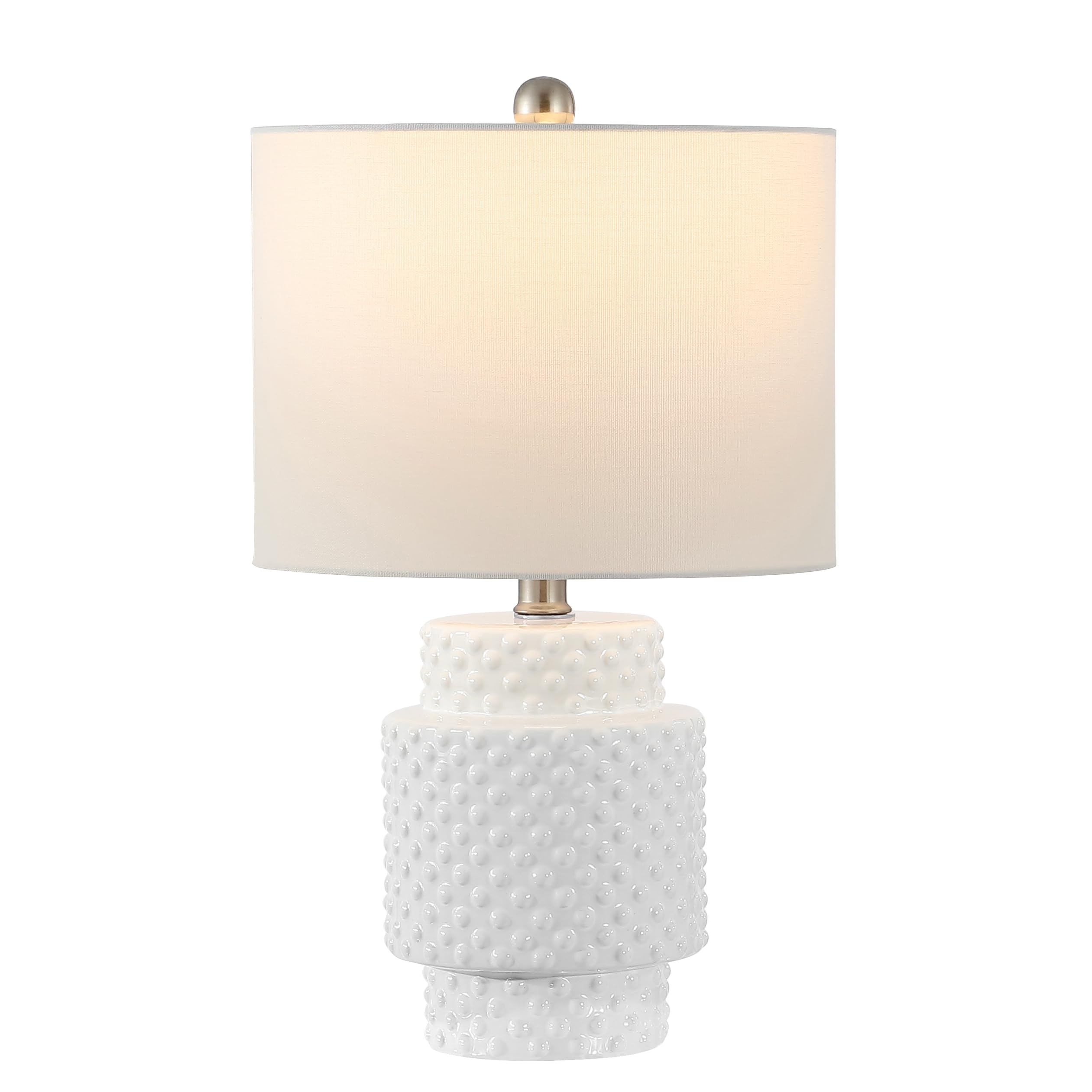 SAFAVIEH Lighting Collection Sonter Modern White 21-inch Bedroom Living Room Home Office Desk Nightstand Table Lamp Set of 2 (LE