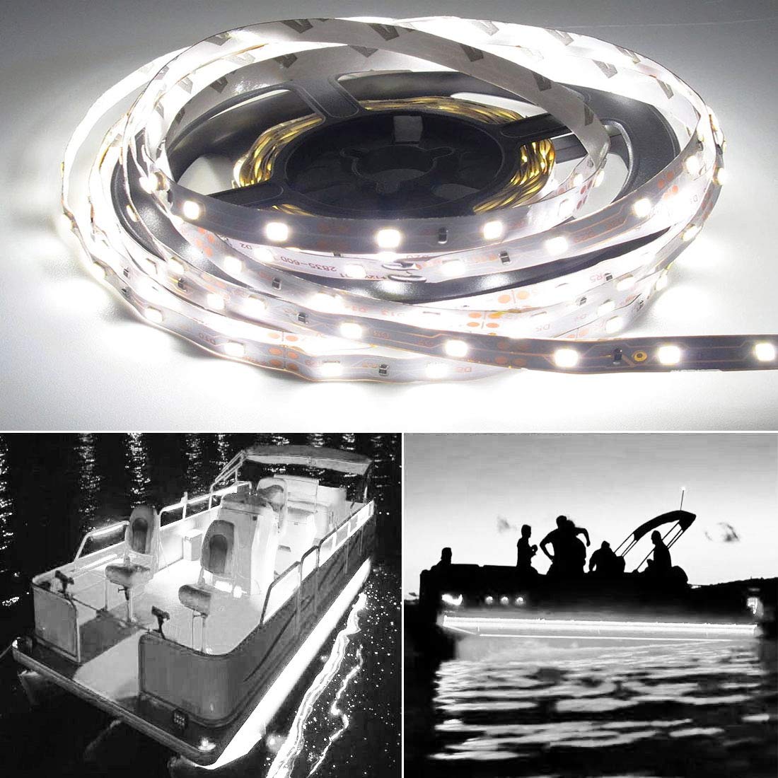 Seaponer Marine LED Light Strip, 12V Flex Lighting for Boat Deck, 5m (16.4ft), White, Model 4cdbfbc2-f65f-415