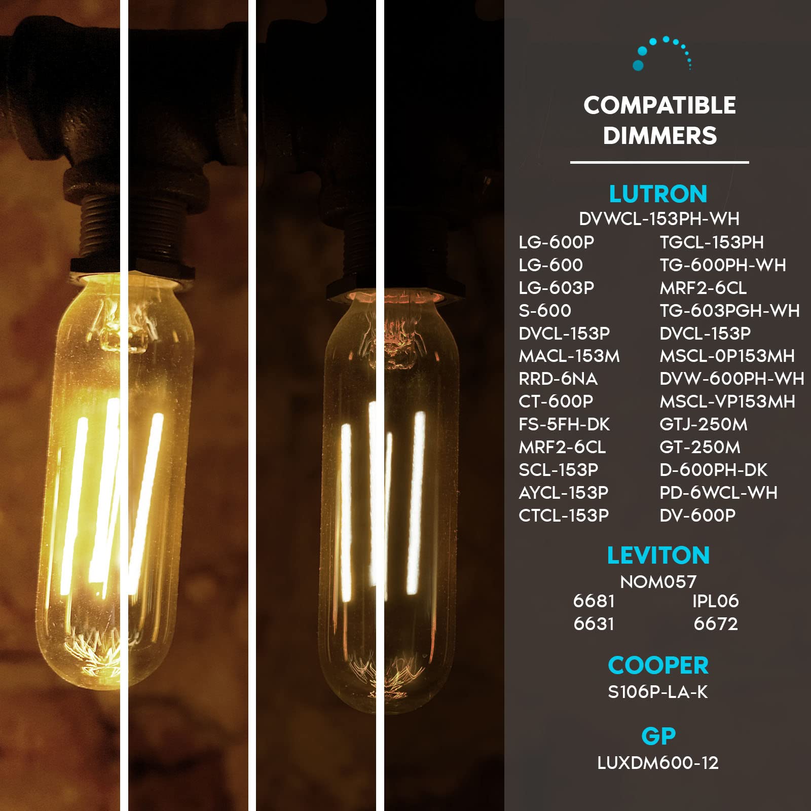 Luxrite Vintage T9 Led Tube Light Bulbs 60W Equivalent, 3000K Soft White, 550 Lumens, Dimmable Edison Tubular Light Bulbs 5W, Clear Glass, Led Filament Bulb, Ul Listed, E26 Standard Base (4 Pack)