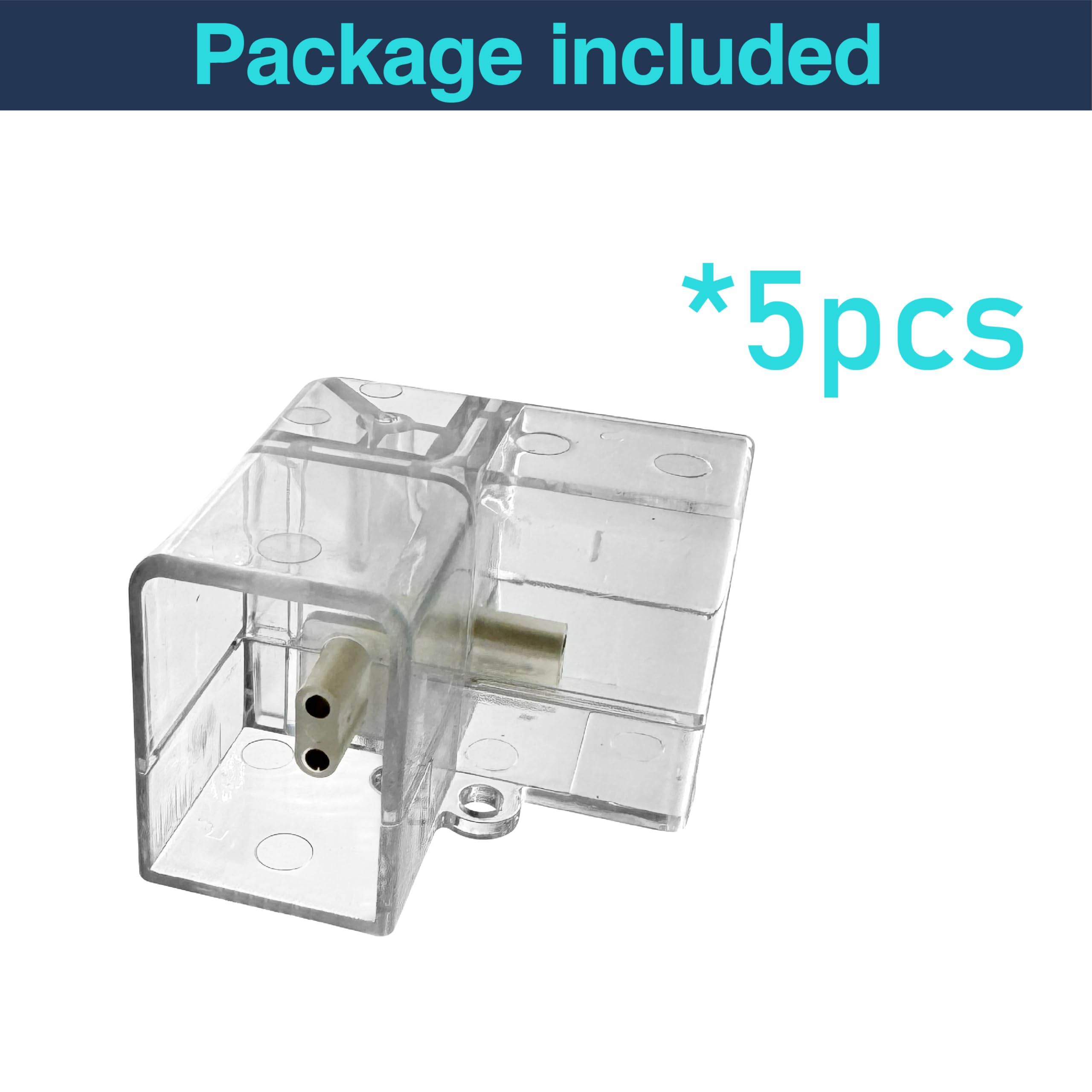 Cezelux 5 Pack Hexagon LED Light Connectors, 90° L-Connector, 2 Pin, Clear Plastic for Honeycomb Lighting Systems