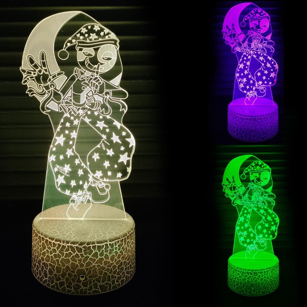 Mzcyfuy 3D Illusion Night Light LED Lamp with Remote Control 16 Color Changing Visual Bedroom Decoration FNAF (Moondrop)