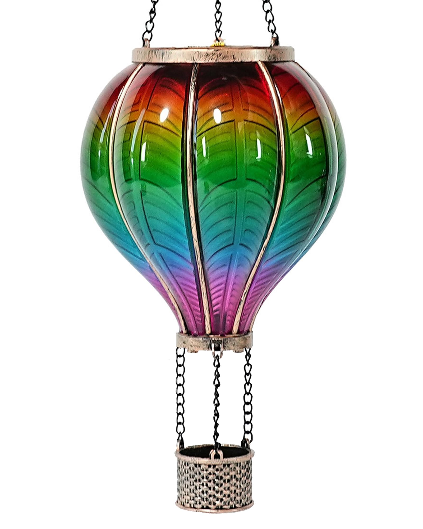 Vuees Hot Air Balloon Solar Lantern, Christmas Gifts Garden Hanging Lights Art Design for Outdoor, Patio, Porch, Yard, Ornament,