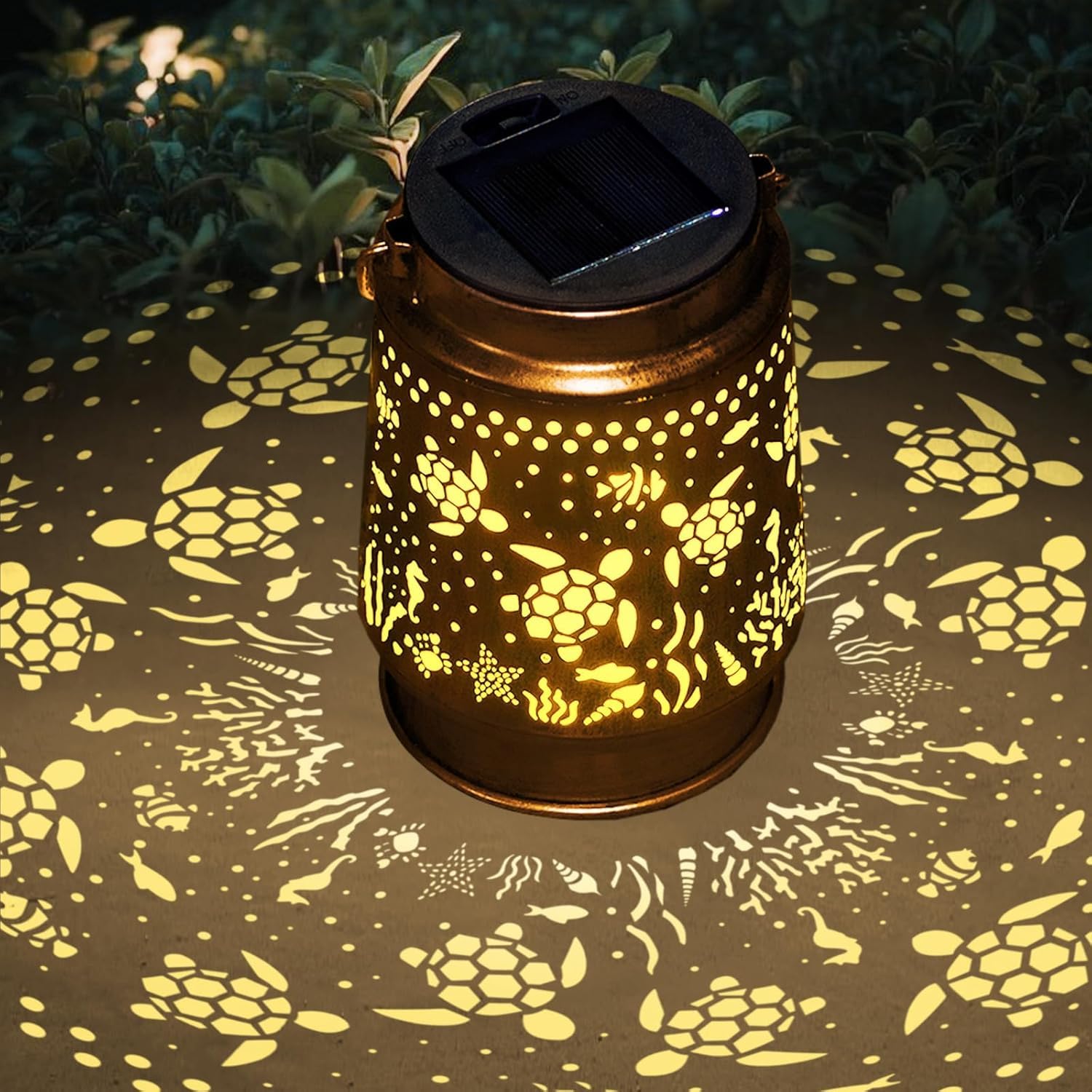 Kyoryuger Sea Turtle Solar Lanterns Outdoor Turtle Gifts For Women Mom Grandma  Turtle Lovers Gifts  Birthaday For Mom Metal Decorative Lanterns For Yard Patio Lawn Solar Garden Decor