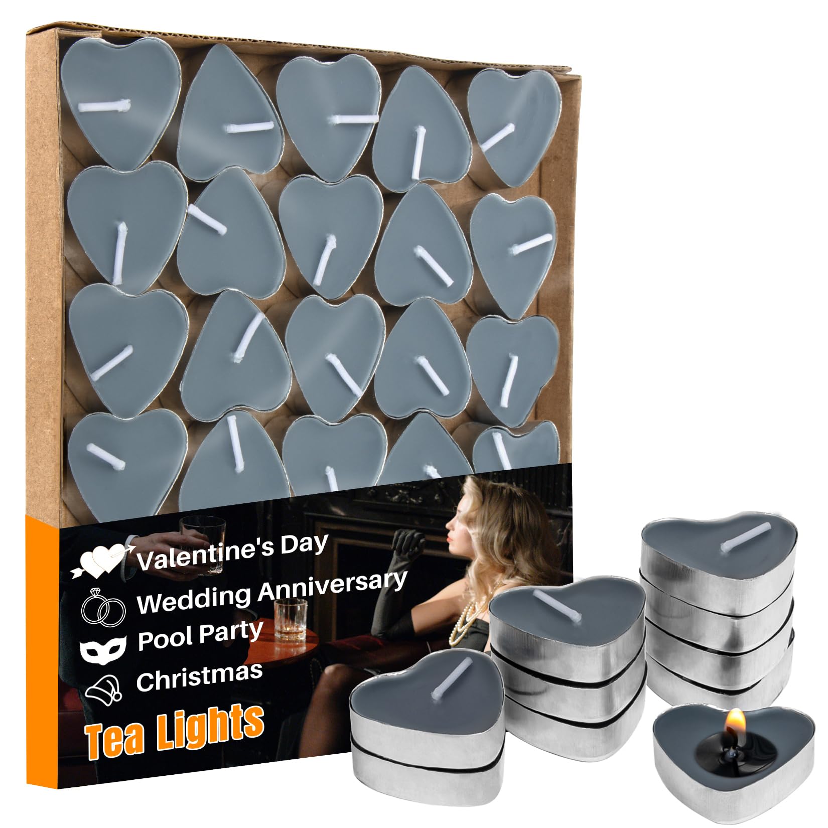 Tea Lights Candles- Pink Heart Shaped Tealight Candles - Soy Candle for Valentine, Dating, Weddings, Anniversaries, Candle Gift 