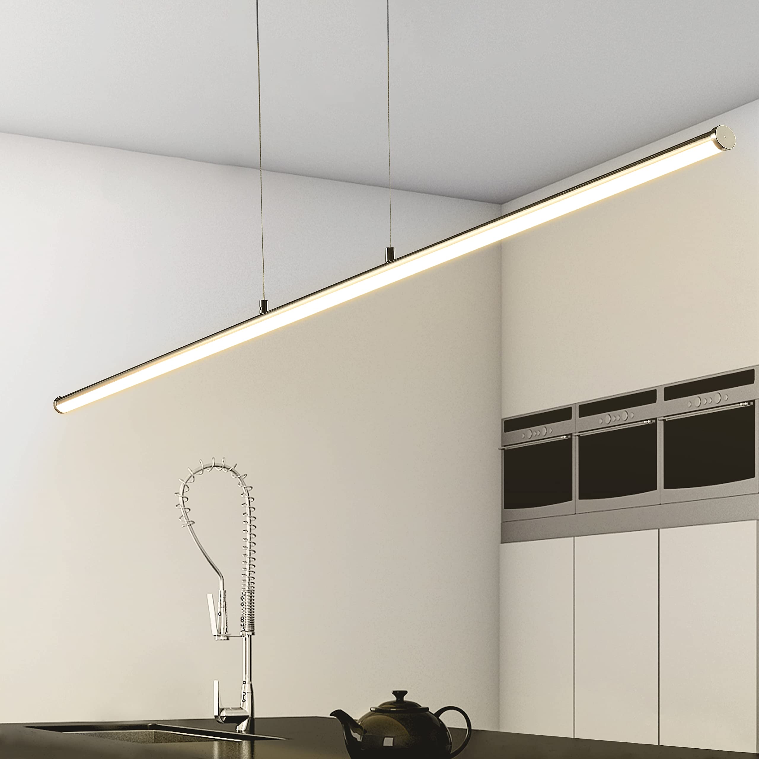 JONATHAN Y Linear Pendant Light, Dimmable, Adjustable, Metal, 39.5in, Black, Model JYL7023B