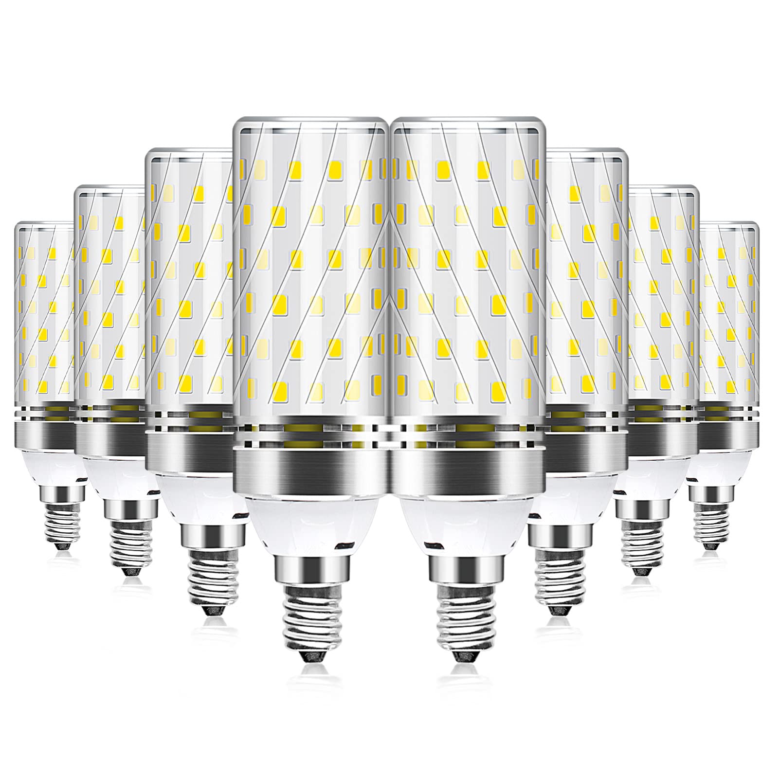 YGS-Tech E12 LED Bulb, 16W 1500LM, Warm White 3000K, Non-Dimmable, 8 Pack