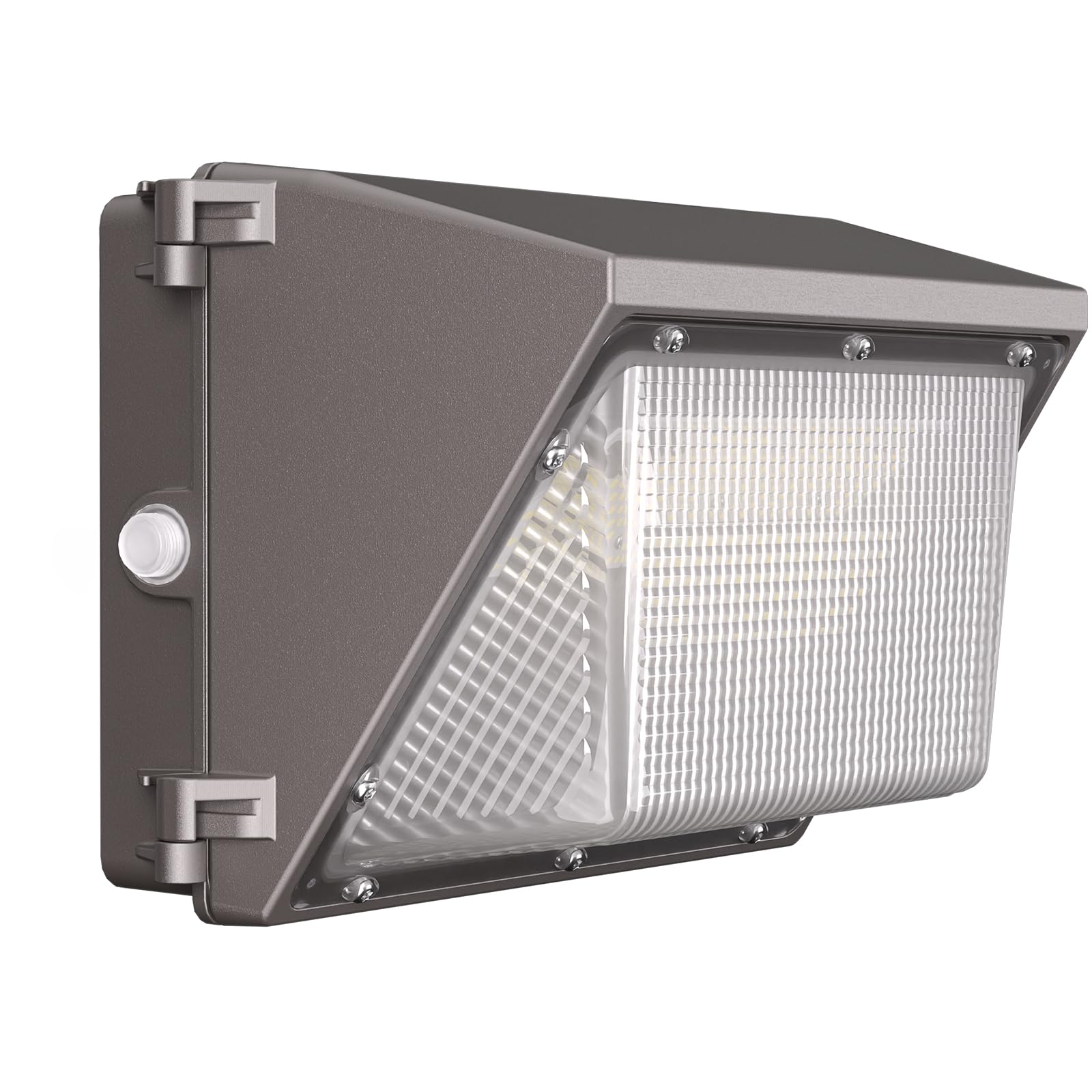 CINOTON LED Wall Pack Light 120W with Dusk-to-Dawn Sensor, 16000LM, IP65 Waterproof, Brown, Model: Wall Lights-Sensor-120W