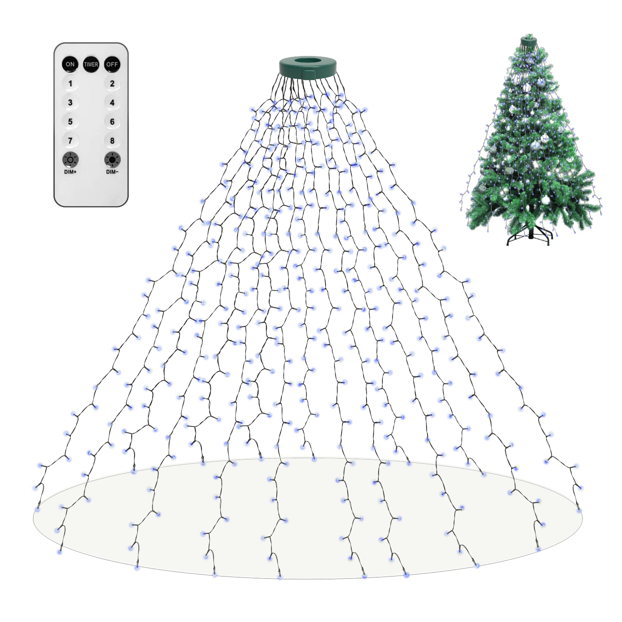 Aneeway Christmas String Lights, 400 LEDs, 8 Modes, 6.6FT, Cold White, Remote Control, Model SW-LSL-02-400
