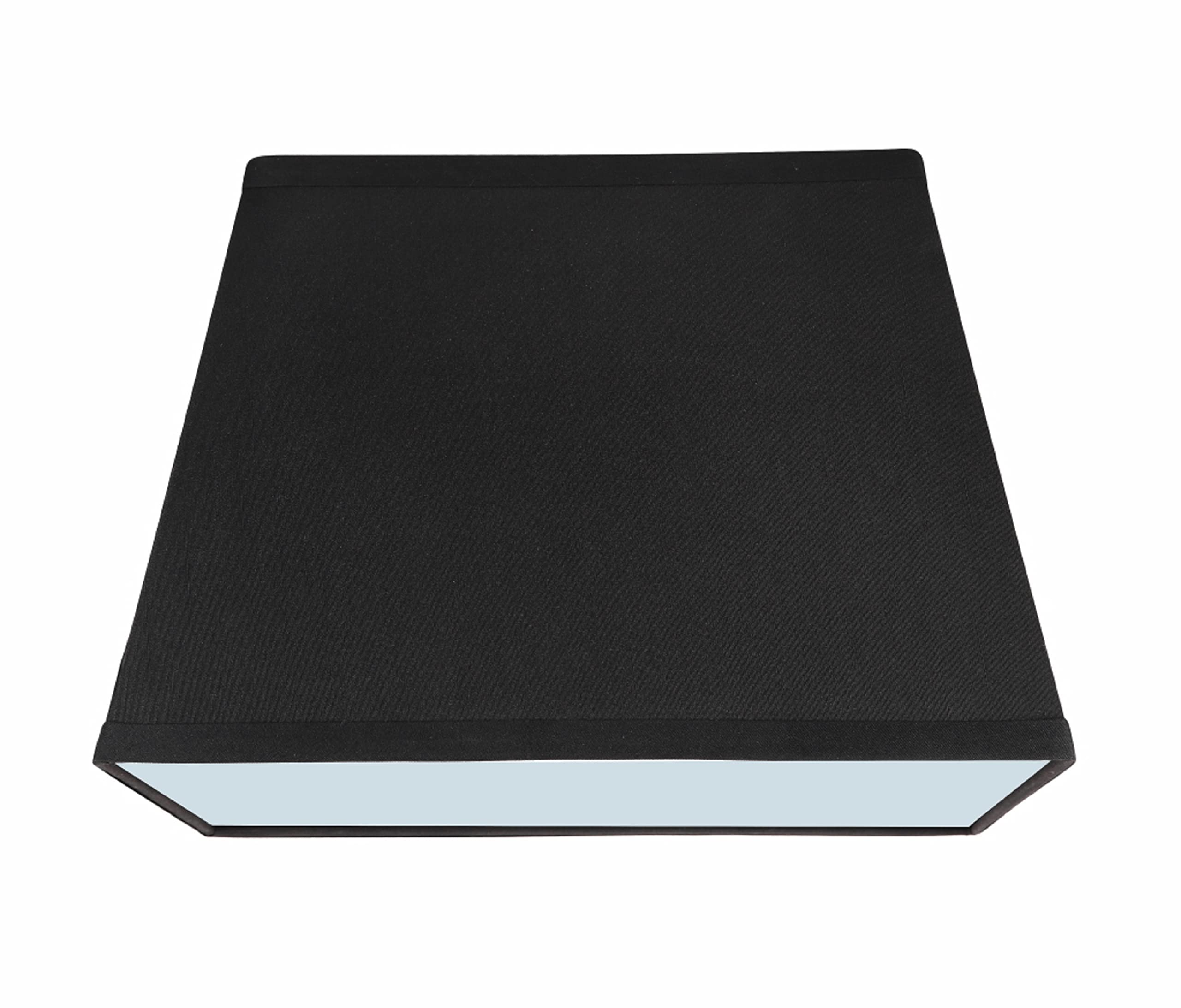 Aspen Creative 36121 Transitional Rectangle Hardback Shape Spider Construction Lamp Shade In Black, 14 1/2'' Wide, Top:(8'' + 11