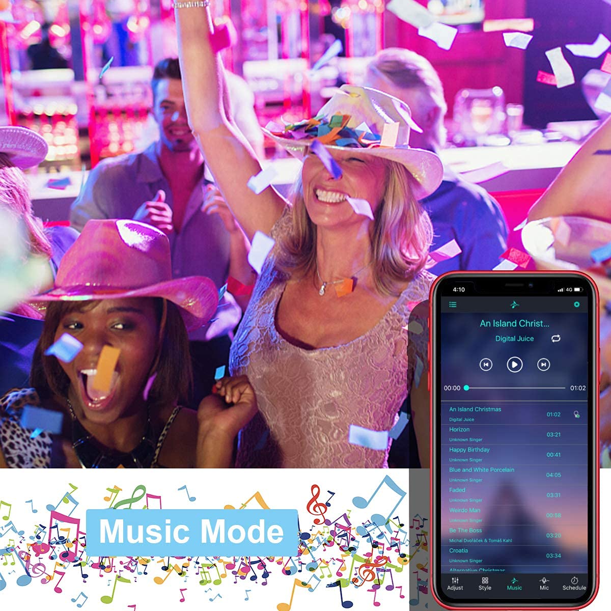 SUPERNIGHT RGB LED Strip Light Controller, APP Controlled, Bluetooth, Works with DC 5V-24V RGB Strips, White