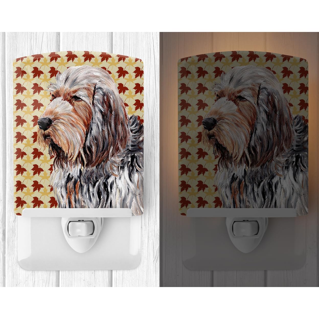 Carolines Treasures Ceramic Night Light, Otterhound Design, UL-Certified, 6x4x3 inches, Multicolor, Model SC9684CNL