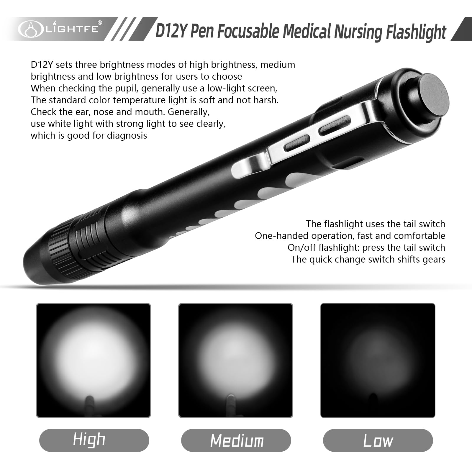 Lightfe Pen Light For Doctors And Nurses Penlight With Pupil Gauge, Led Source 150 Lumens (Max.Output) Frog Eye Optical Lens Zoo
