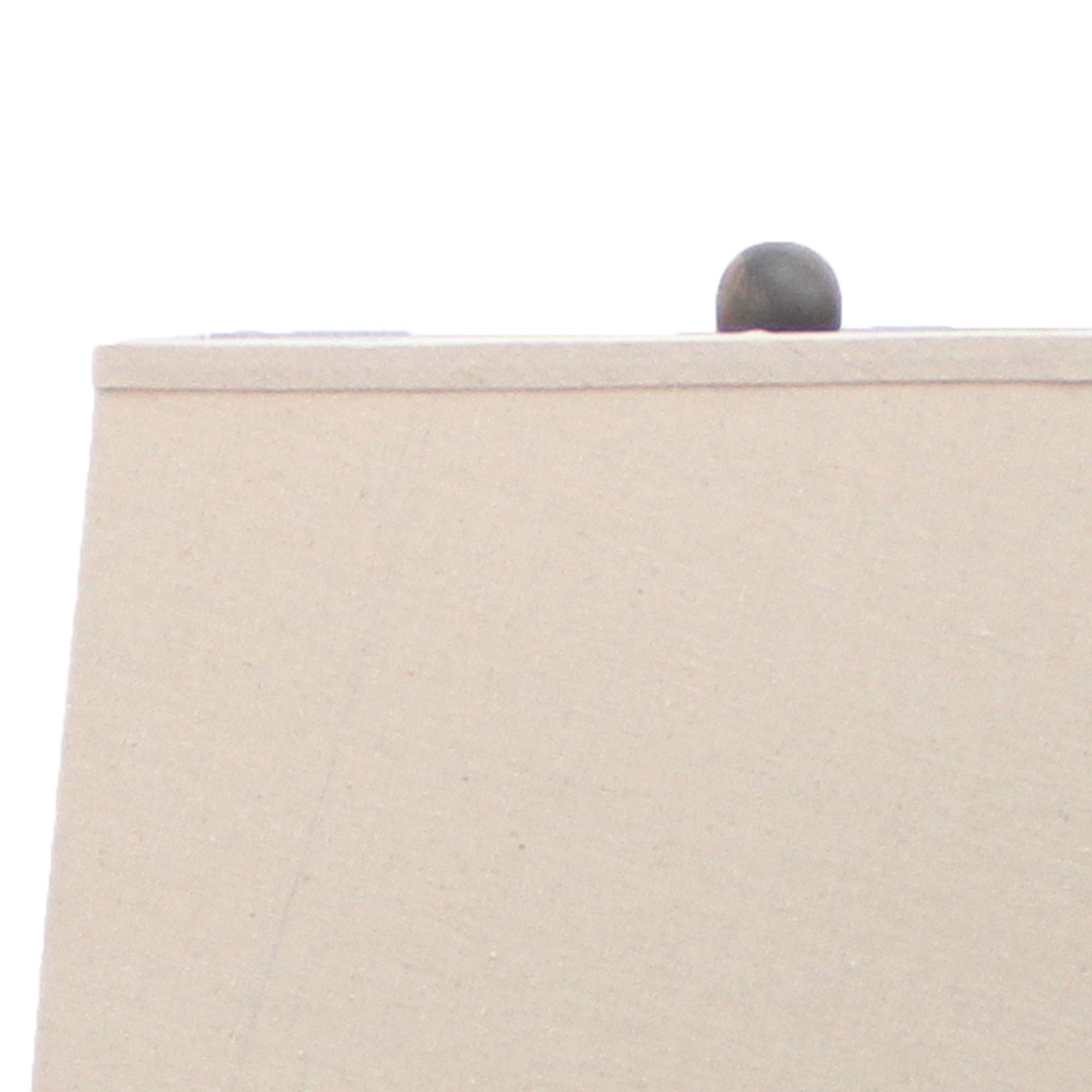 Benjara Bm217251 Clock Design Metal Table Lamp With Tapered Shade White & Beige - 22 X 7 X 4.75 In.