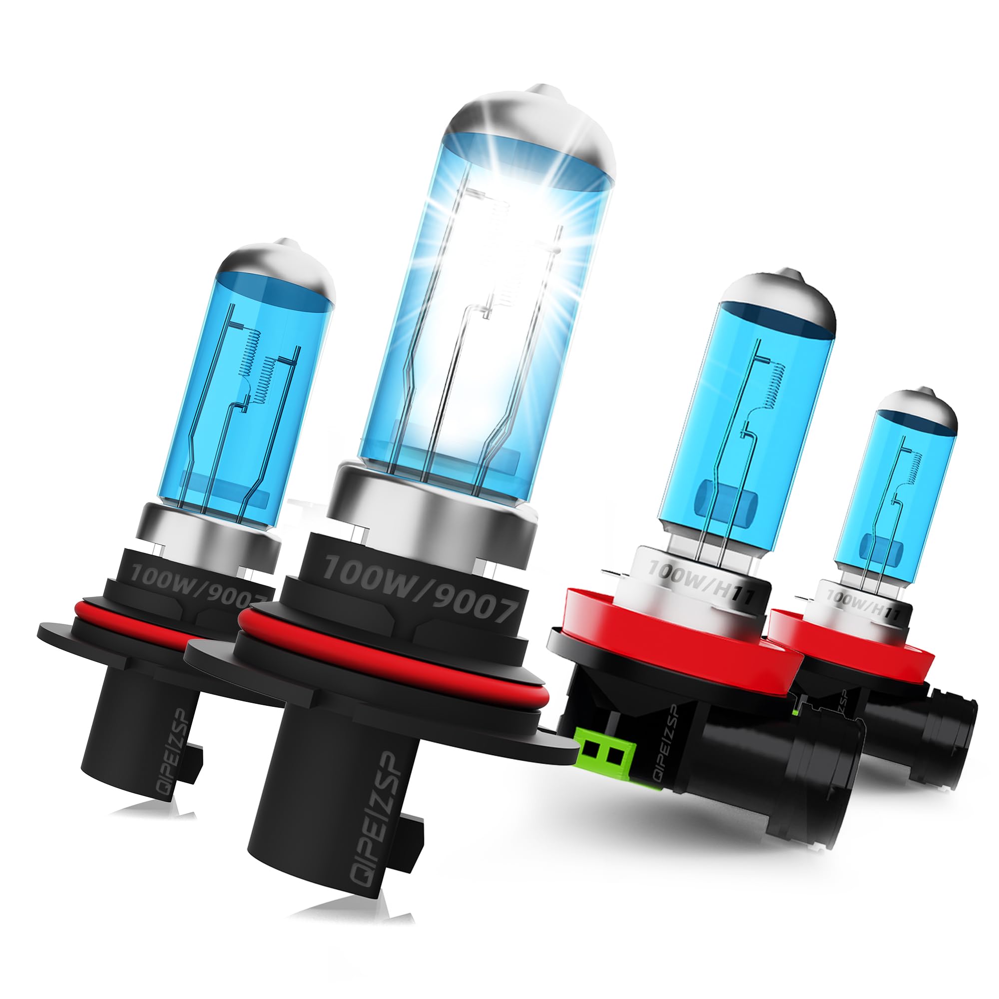 QIPEIZSP compatible with Ford Focus 2005 Lights Headlights Bulbs, 9007 High/Low Beam Halogen Headlights and H11 Fog Light, 4 PCS