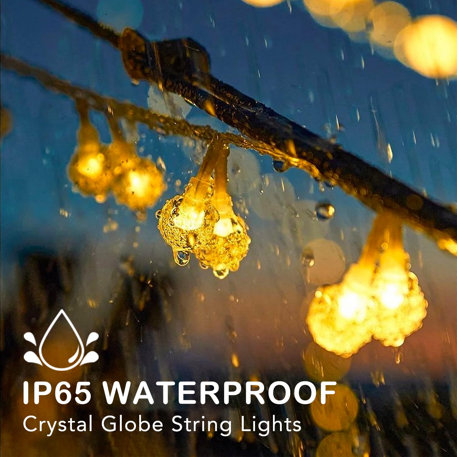 Tasodin 80 Led Mini Globe String Lights, Battery Operated, 8 Modes, Warm White, Waterproof