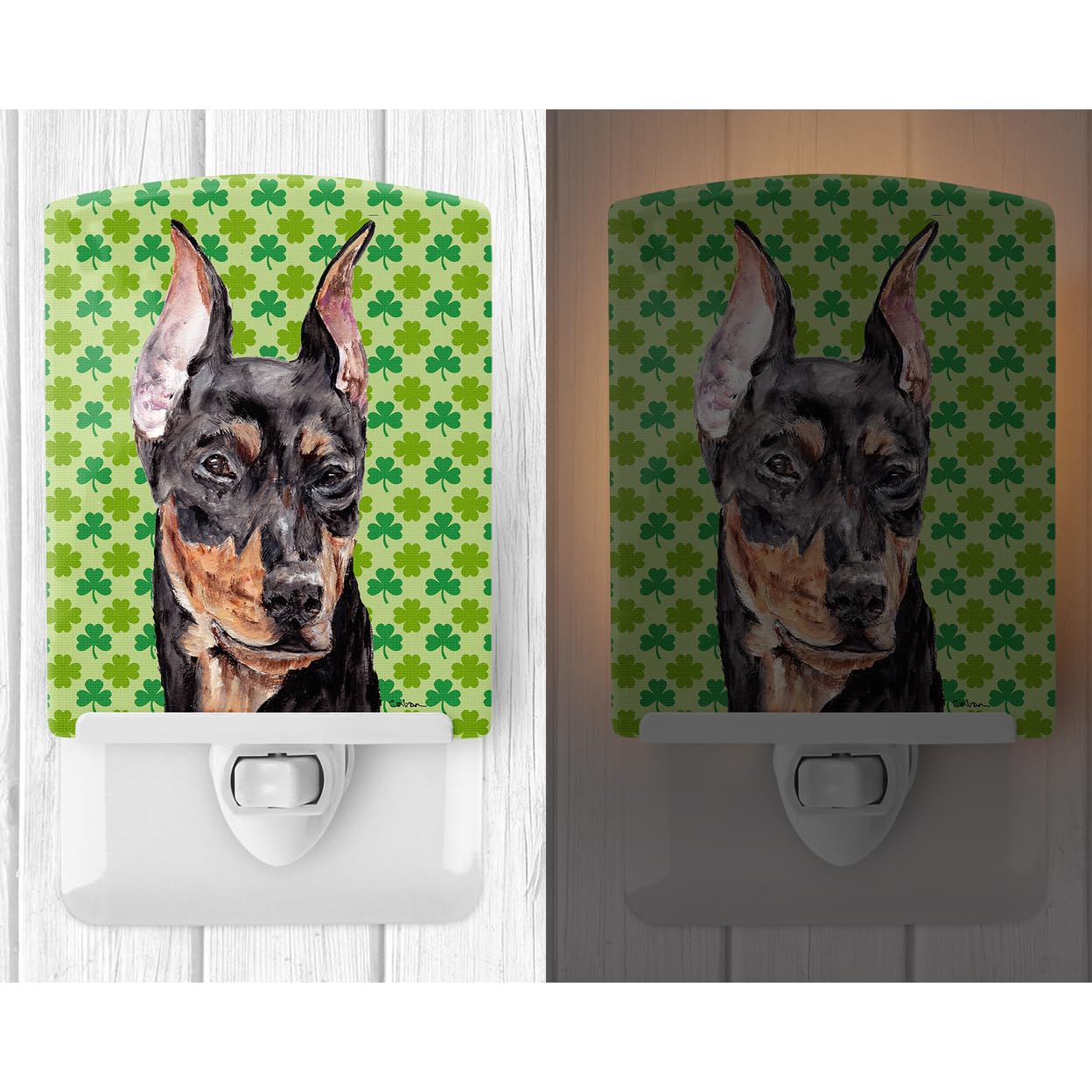Carolines Treasures Ceramic Night Light, German Pinscher, UL-Certified, 6x4x3in, Multicolor, Model SC9740CNL