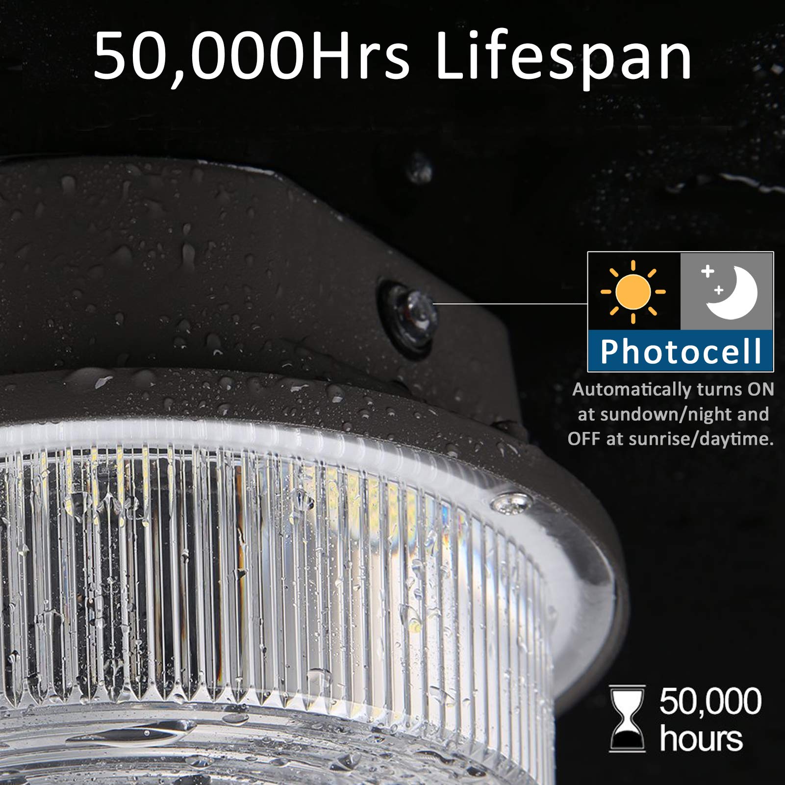SZGMJIA LED Barn Light 50W, 6500lm Dusk to Dawn, 5000K Daylight, IP65 Waterproof, 5-Year Warranty, Model 791270768
