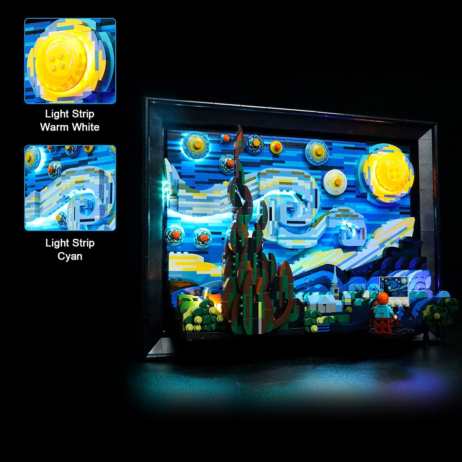 BrickBling LED Light Kit for Lego Starry Night 21333 - Multicolor, Lights Only, Compatible with Van Gogh Model