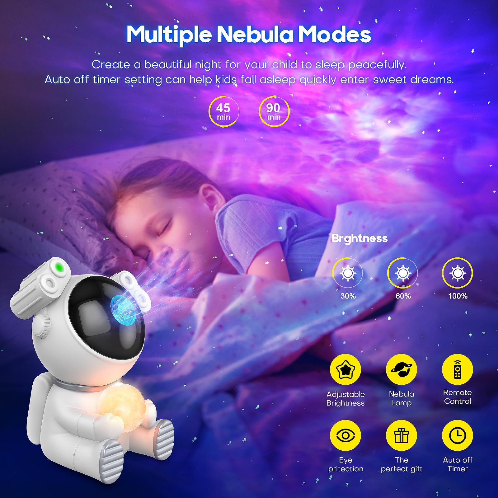 Astronaut Star Projector 2.0, Galaxy Projector For Bedroom, Jkuss Astronaut Light Projector With Moon Lamp, Led Starry Night Lig
