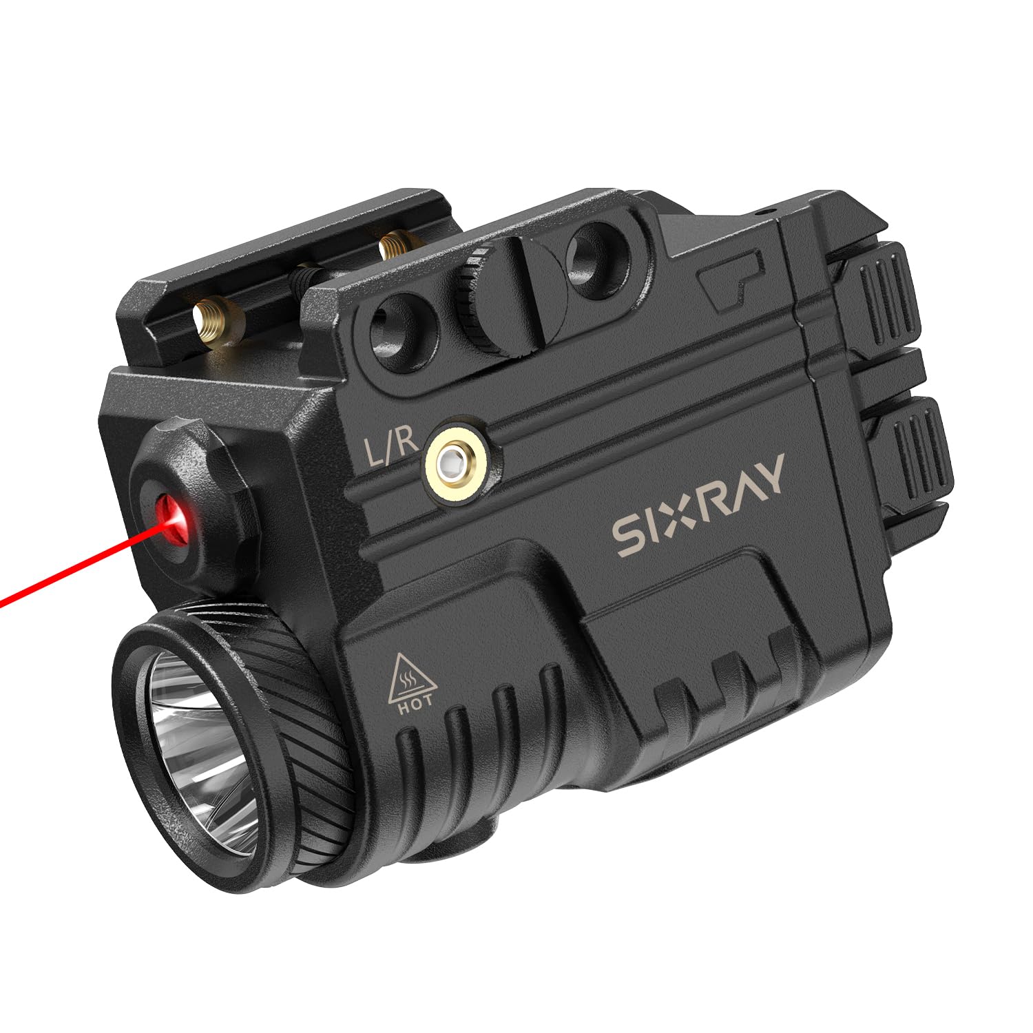 SIXRAY Rechargeable Red Laser and Flashlight for Handheld Toy  600 Lumen Tactical Handheld Toy Light Laser Combo with Red Beam  Strobe  Magnetic Charging  Fit Picatinny