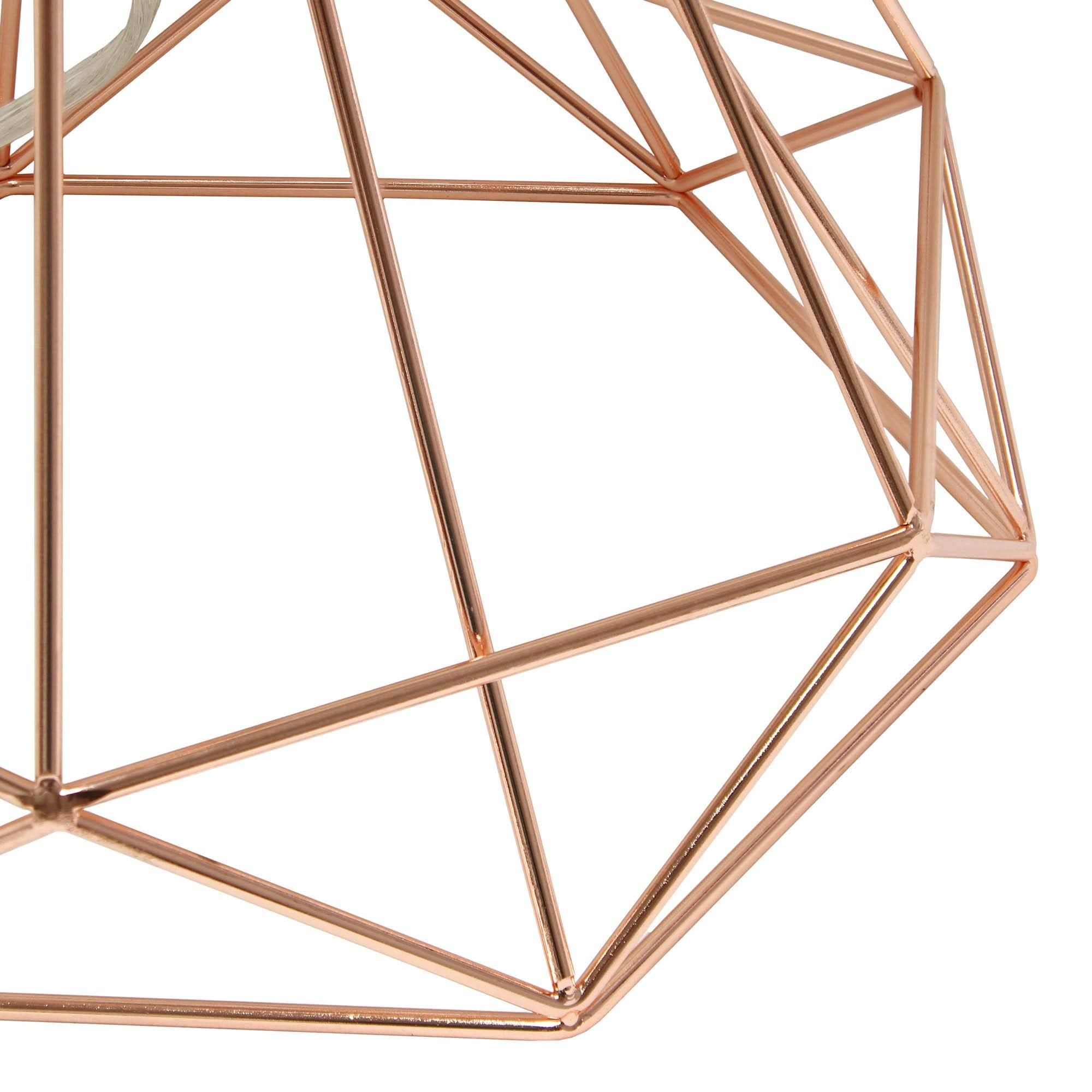 LALIA HOME Decorative Table Lamp, Rose Gold Metal Base, White Fabric Shade, Model LHT-5024-RG