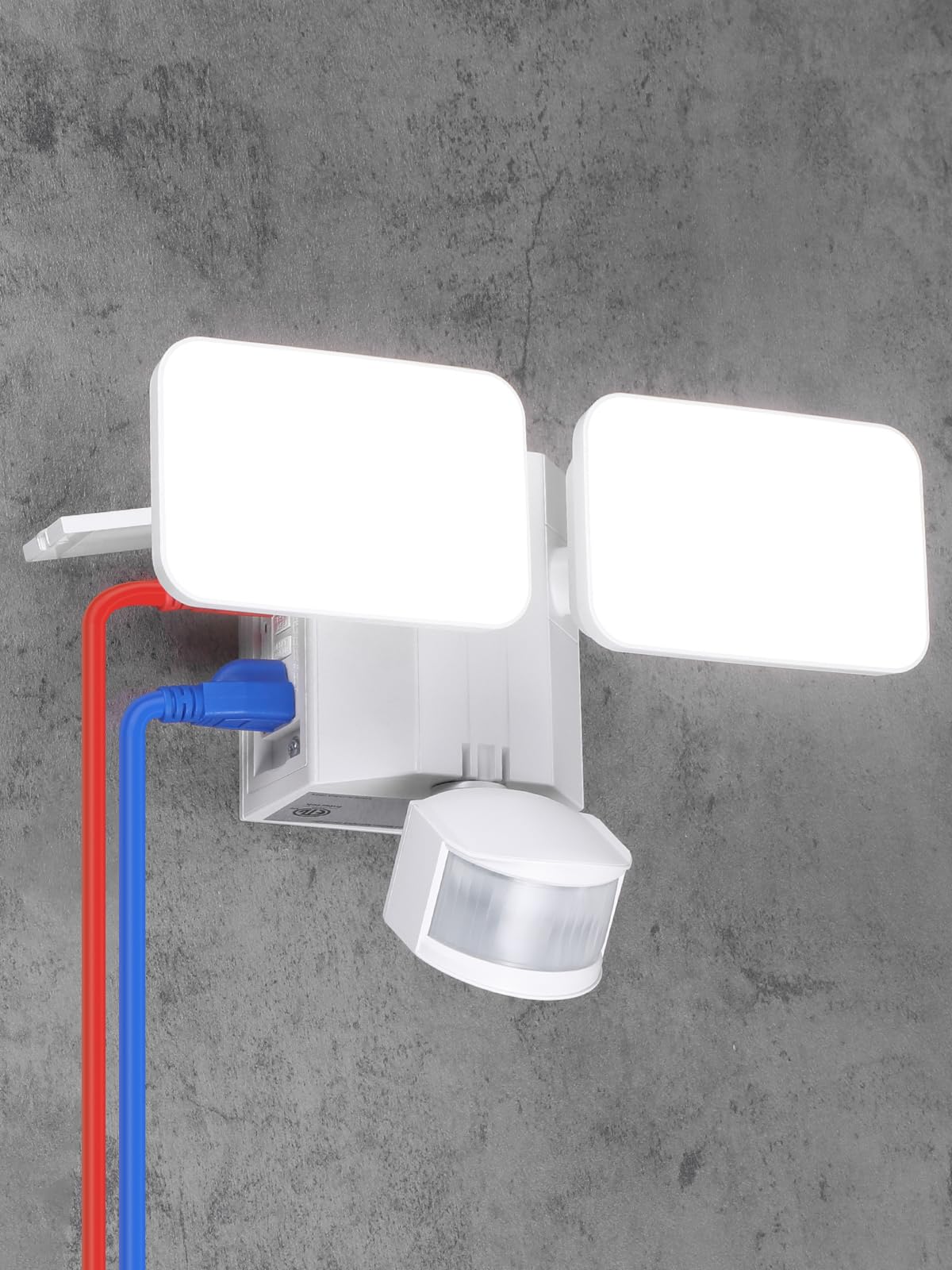 LEONLITE 28W LED Security Light Motion Sensor Dusk to Dawn 2-Head White Polycarbonate ETL Listed Model A-17297