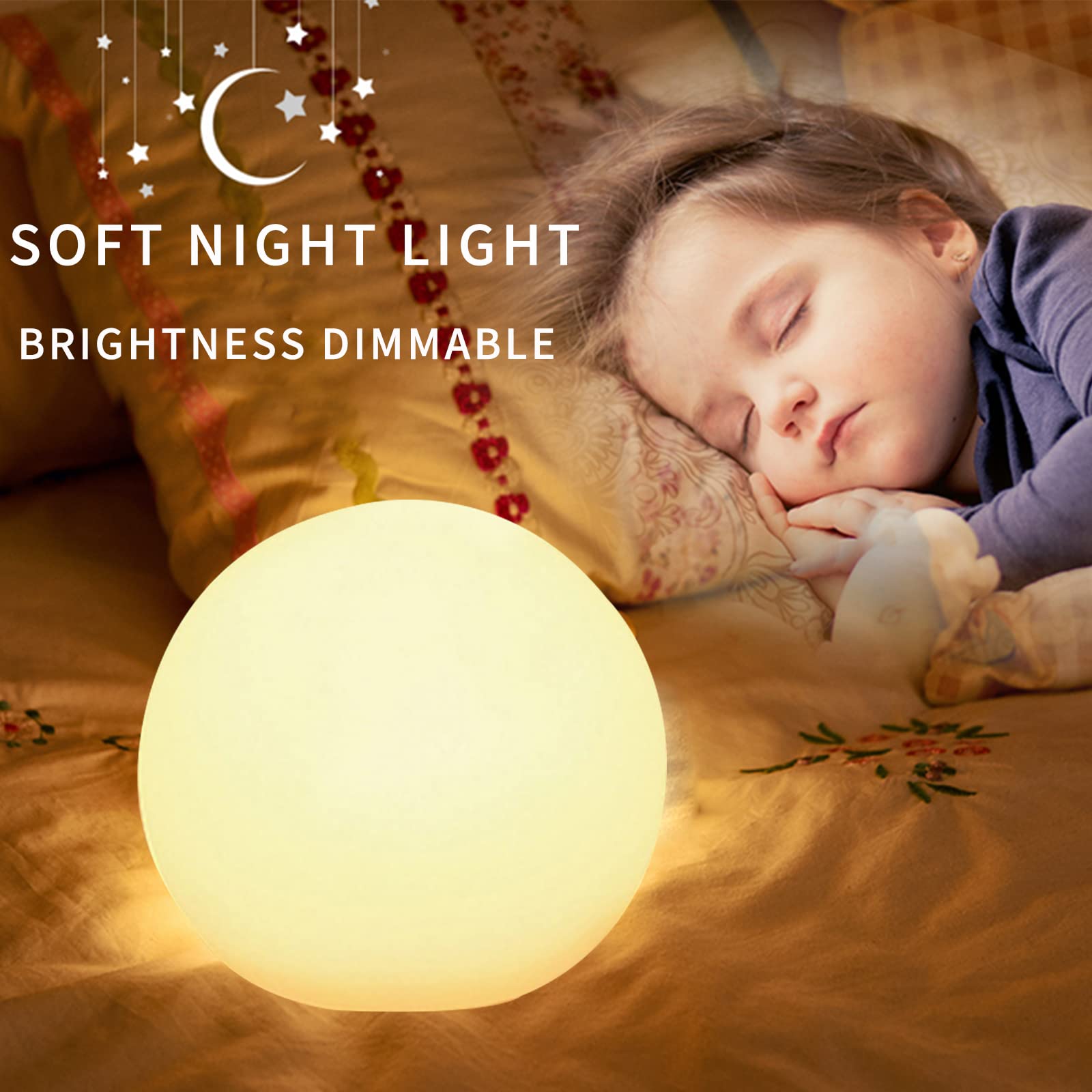 Censinda 10-Inch Led Glowing Ball Light, 16 Colors, Rechargeable Mood Lamp With Remote Control