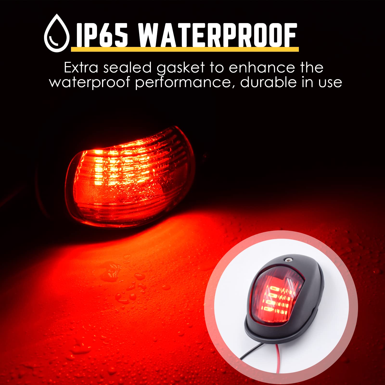 Acelane LED Boat Bow & Sidelights - Red & Green, 12V IP65 Waterproof for Marine, Pontoon, Skeeter, Power & Fishing Boats