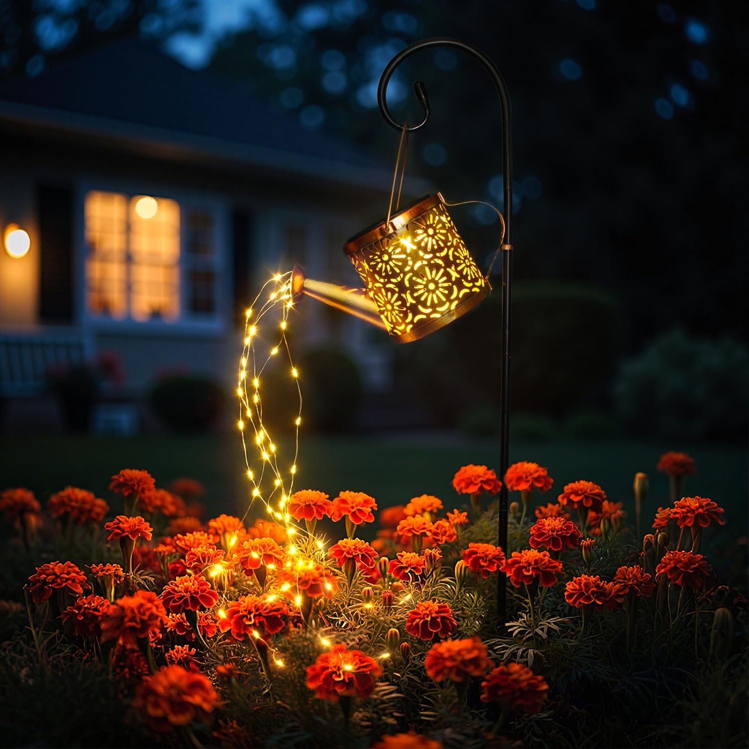 Solar Garden Lights Outdoor Decoration  Metal Solar Watering Can Lights Outdoor Waterproof  Small Patio Light Yard Lawn Pathway Decor  Gardening Gifts For Women Mom Grandma