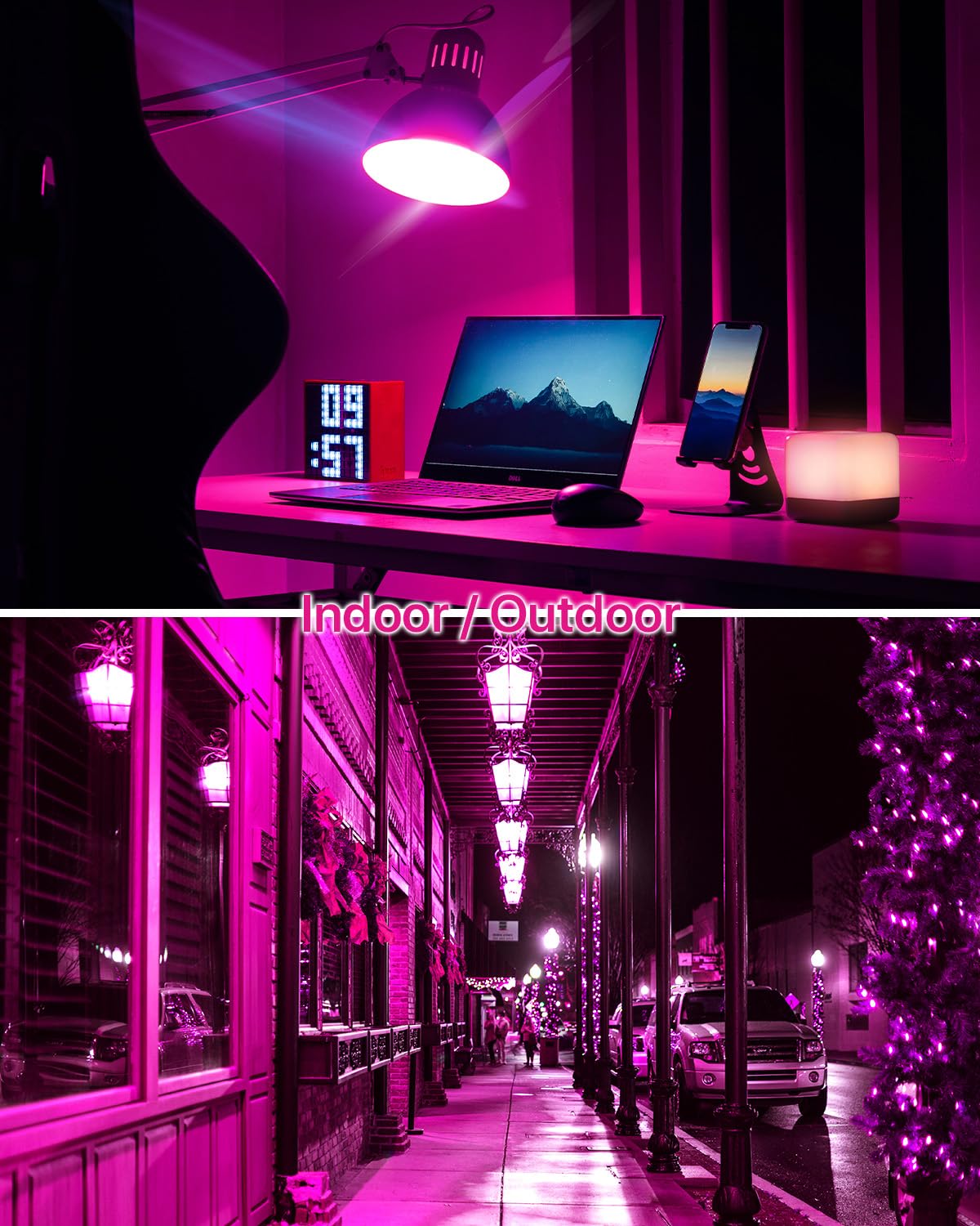 Oraluce Pink Led Porch Light Bulb, 40W Equivalent, 5W 450Lm, 6 Pack For Halloween &