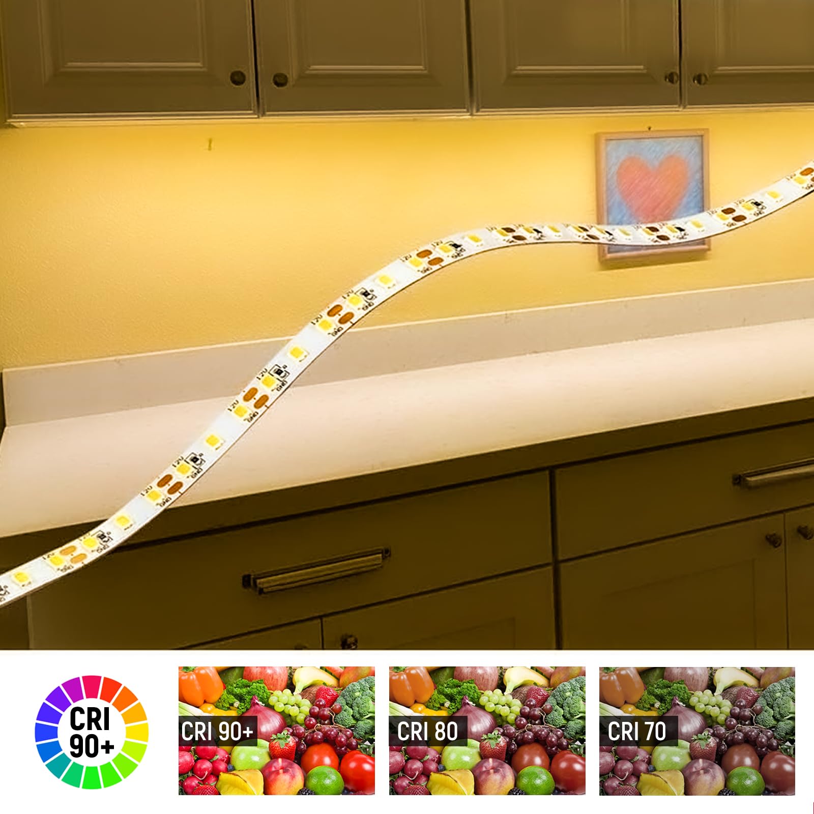 Obeaming RV Flexible LED Strip Light 16.4 ft 600 LEDs 12V Dimmable 4000K Indoor Lighting Model LS8-120-S