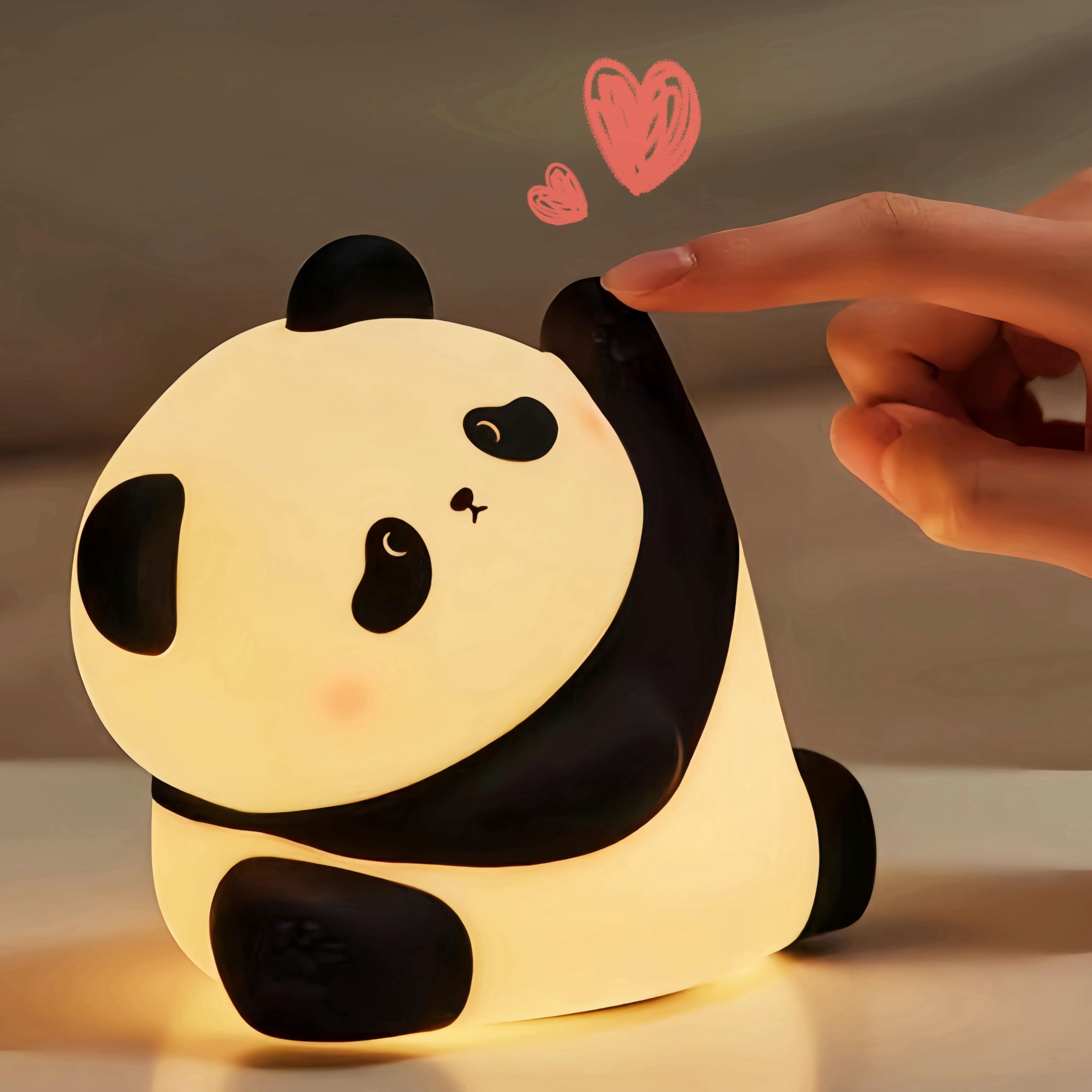 Yr Yrhh-Pet Kungfu Pose Panda Night Light  Led Squishy Novelty Animal Cute Lamp  Food Grade Silicone Nightlight  3 Level Dimmable  Light Up Panda Decor For Room College Dorm  Funny Gifts