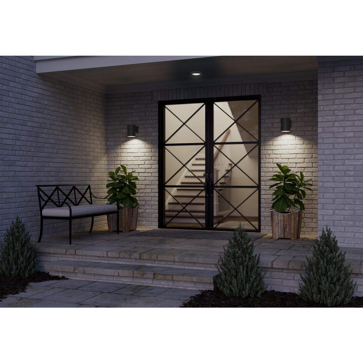 Progress Lighting Cylinder Collection Modern Outdoor Wall Lantern Light 7-1/4in Tall Black Aluminum Model P5674-31