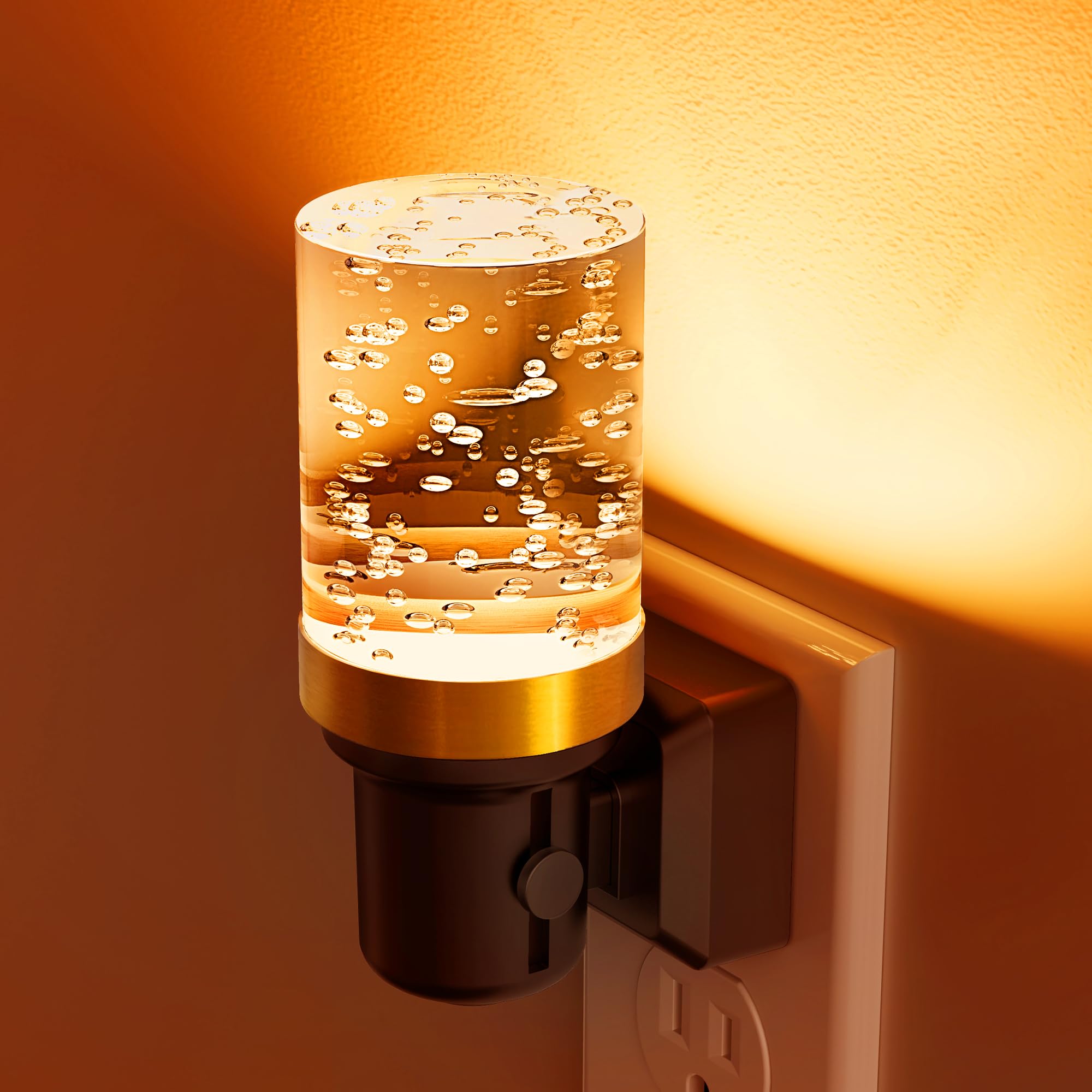 L Lohas Led Night Light, Dimmable Night Lights Plug Into Wall, Automatic Night Lights Plug In With Auto Light Sensor, 1800K Ambe