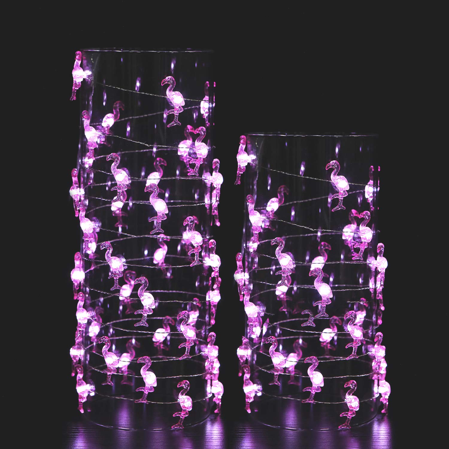 Hdnicezm Flamingo Decorative String Lights, 13.85 Ft 40 Cold White Led Weatherproof Battery Operated 8 Modes Spring Fairy Lights For Holiday Parties Bedrooms Weddings Gardens With Remote And Timer