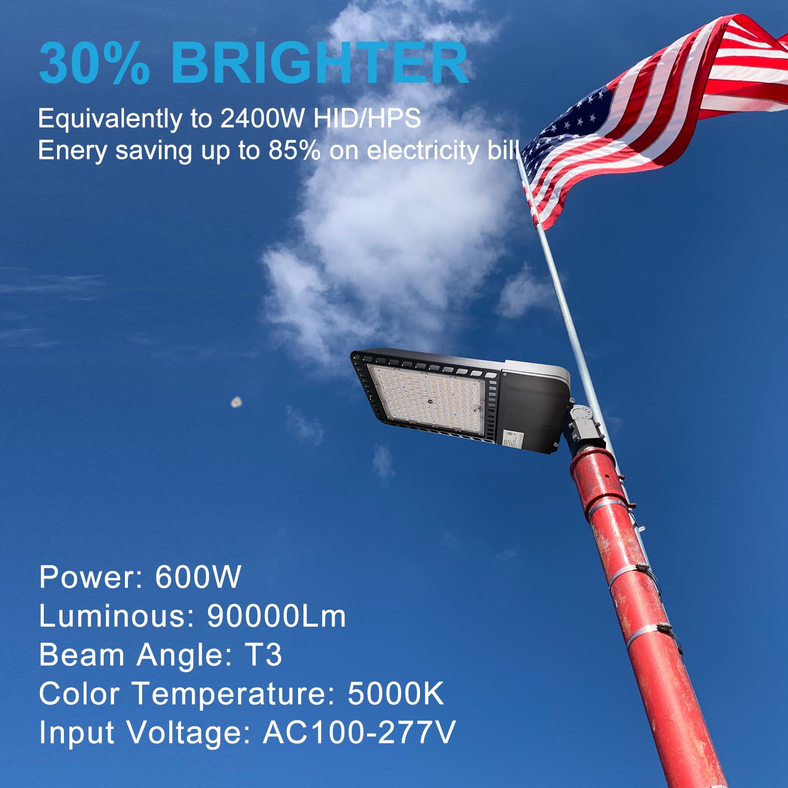 Lightdot LED Parking Lot Lights 600W 90000LM Dusk to Dawn 2Pack Brown Aluminum LSB-06 IP65