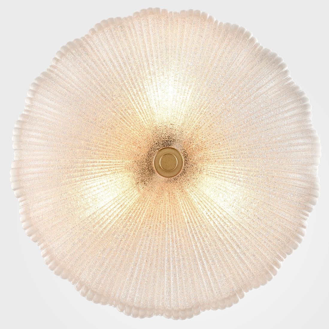 DIRYZON Modern 3-Light Semi Flush Mount Ceiling Light, Brass Finish with Fine Sand Glass, Model B7290-3CU-J