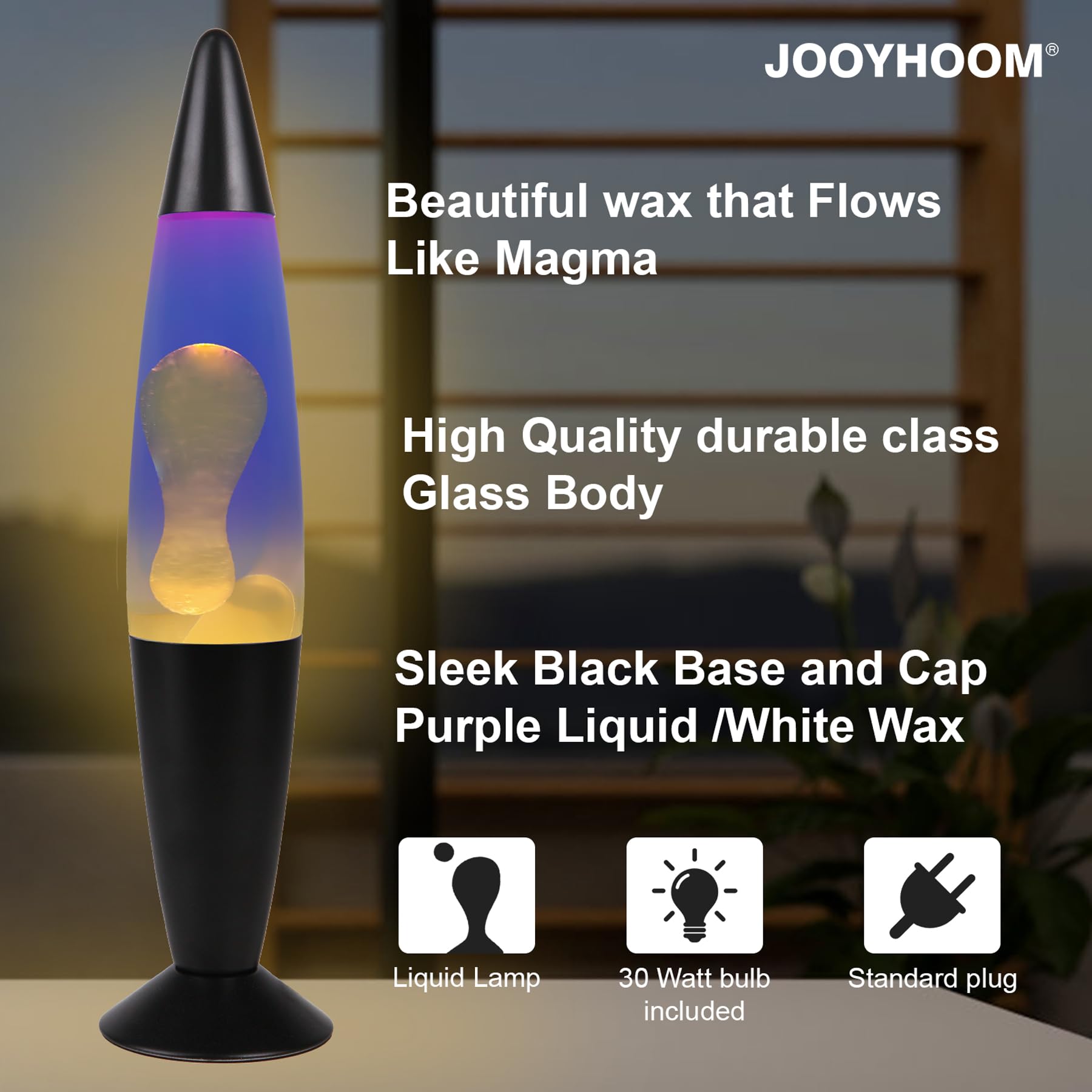 JOOYHOOM 16Inch Beautiful Liquid Lamp, Relaxing Night Light Home D  cor Motion Lamp for Living Room Office Bedroom Lamp for Adul
