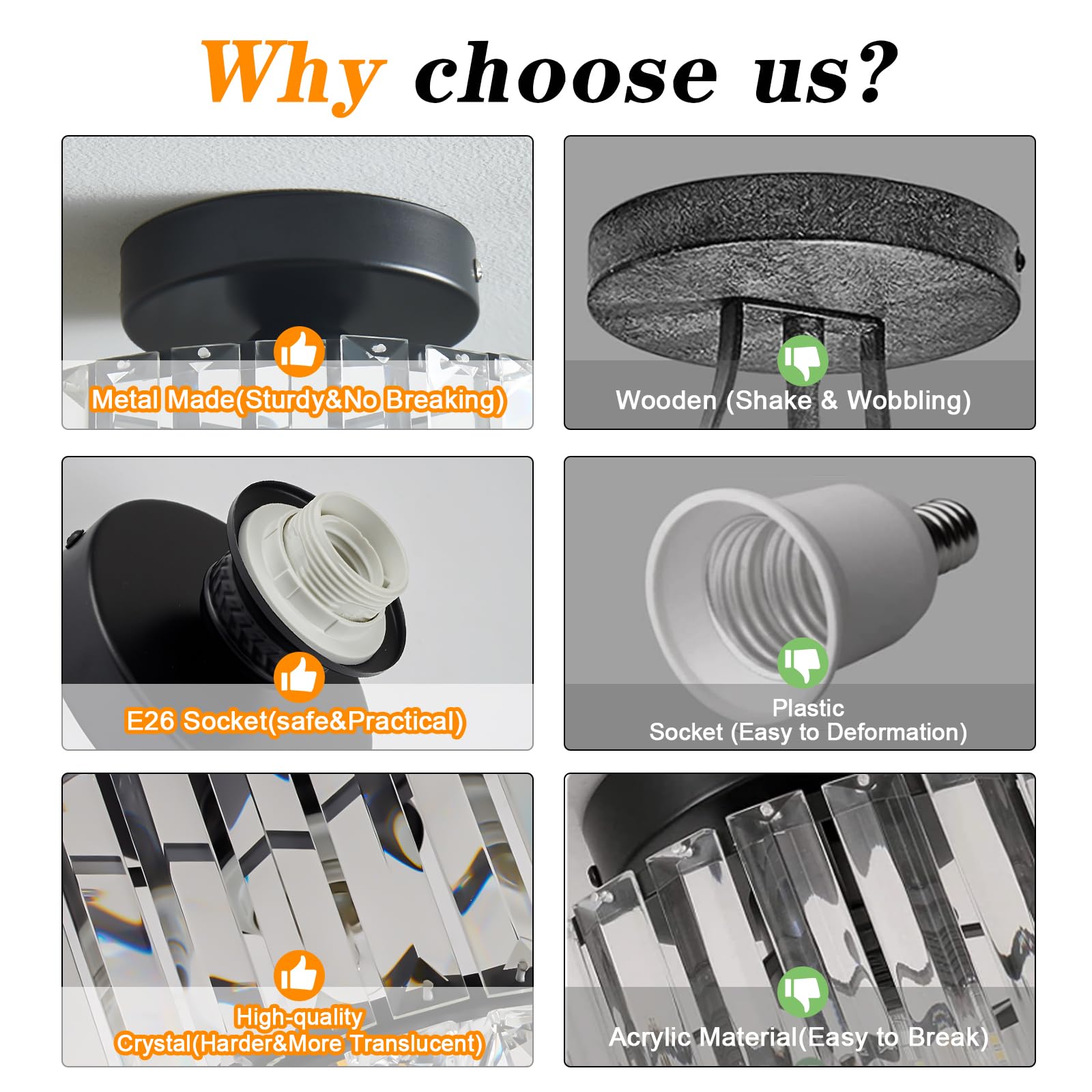 Buxvrcs Crystal Ceiling Light Fixture - Semi Flush Mount Ceiling Light Modern Chandelier Hallway Light Fixtures Ceiling Flush Mo