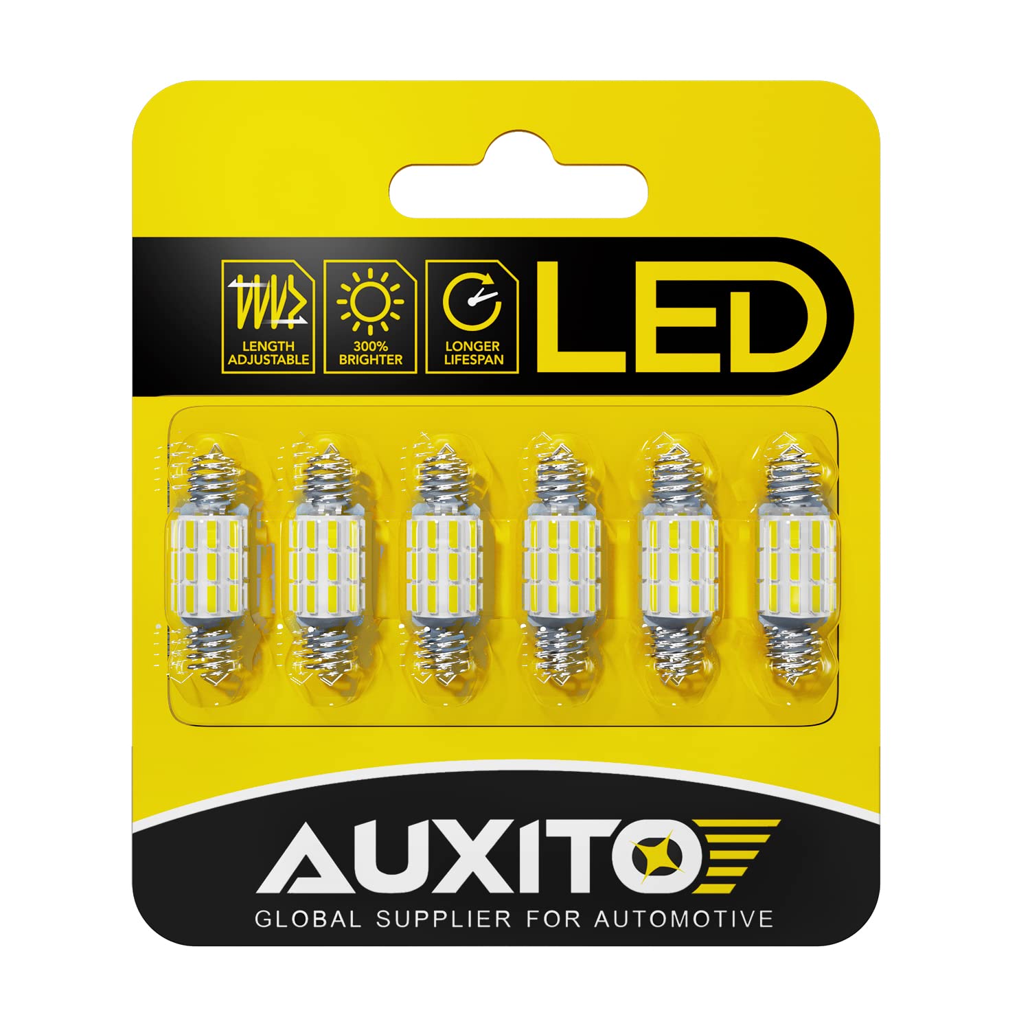 Auxito De3175 6418 Led Bulbs 3175 6411 Bulb White 6500K 4014 Chipsets 31Mm 36Mm Festoon Bulb Bright Led Replace For Car Interior