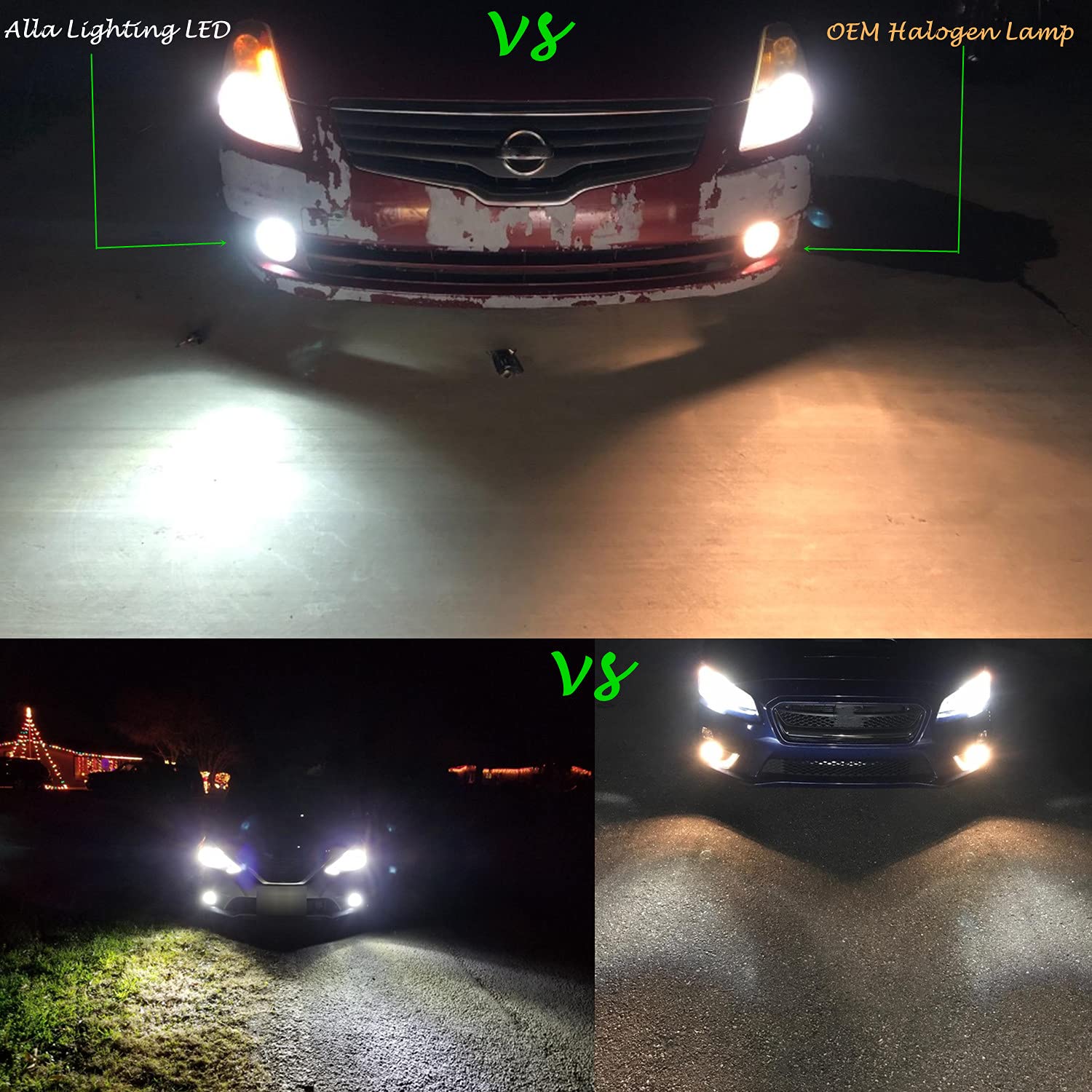 Alla Lighting LED Fog Light Bulbs 3800lm H10 9145 PY20D 6000K Xenon White Model ETI-56 SMD