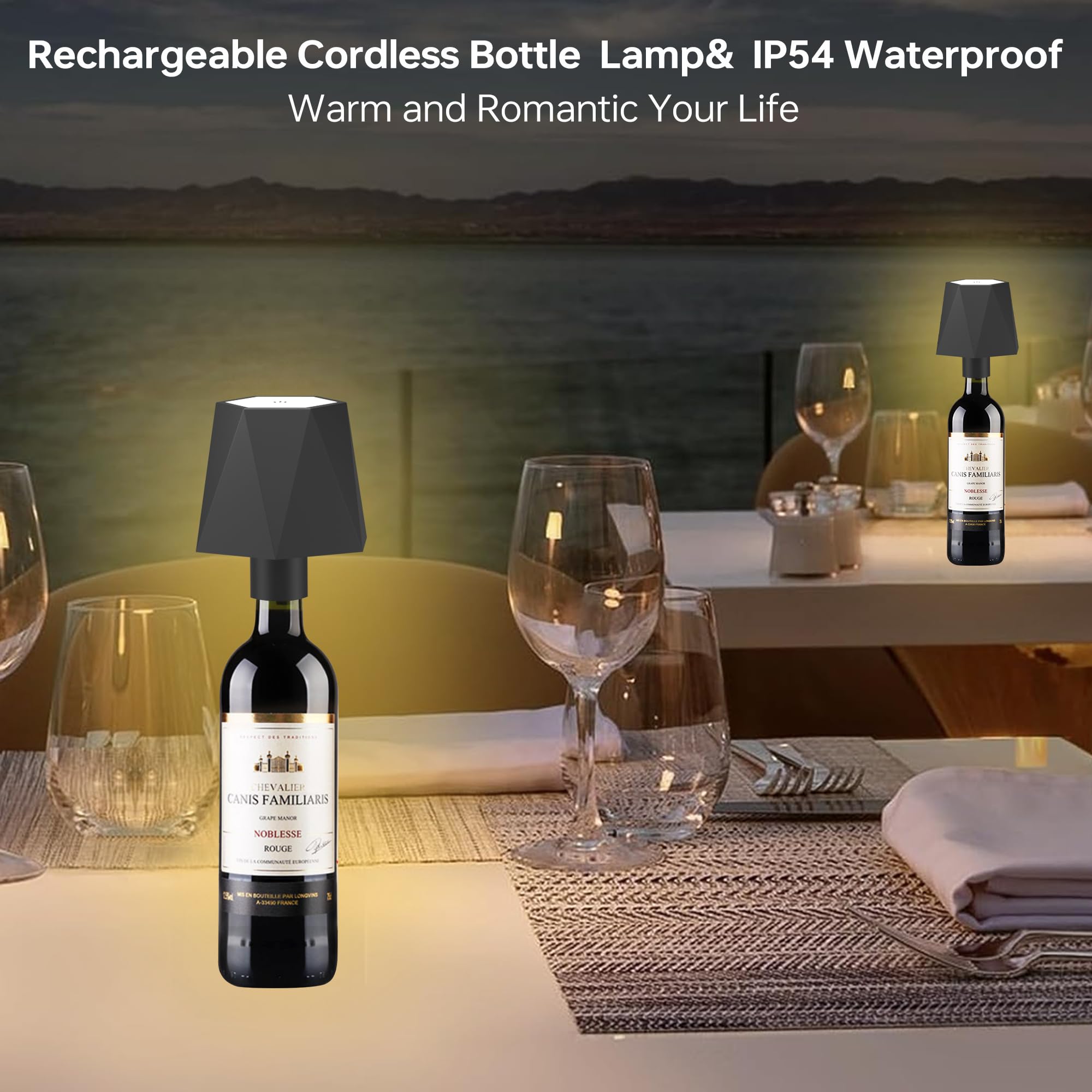 Kacuozx Led Table Lamp, Rgb Colorful Bottle Lamp, Cordless Rechargeable Dimmable Portable Desk Lamp, 4000Mah Desk Lamp For Restaurant/Home/Bar