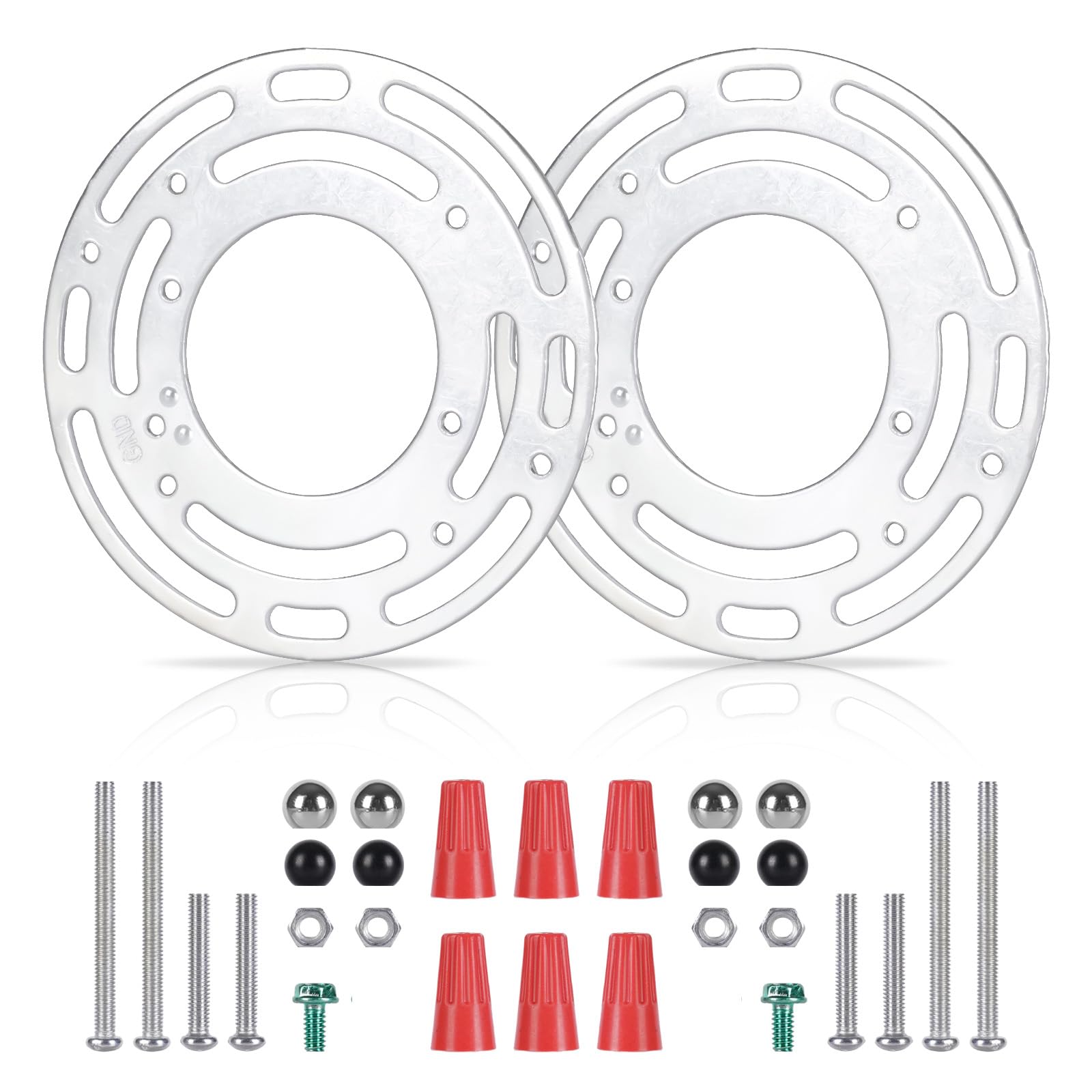 Teemyaa 2 Pack Light Fixture Mounting Brackets, Ceiling Light Mounting Plate, Wall Light Mount Blocks With Screw And Nuts, 4” Round Junction Box Adaptor For Ceiling Fan, Chandelier, Pendant